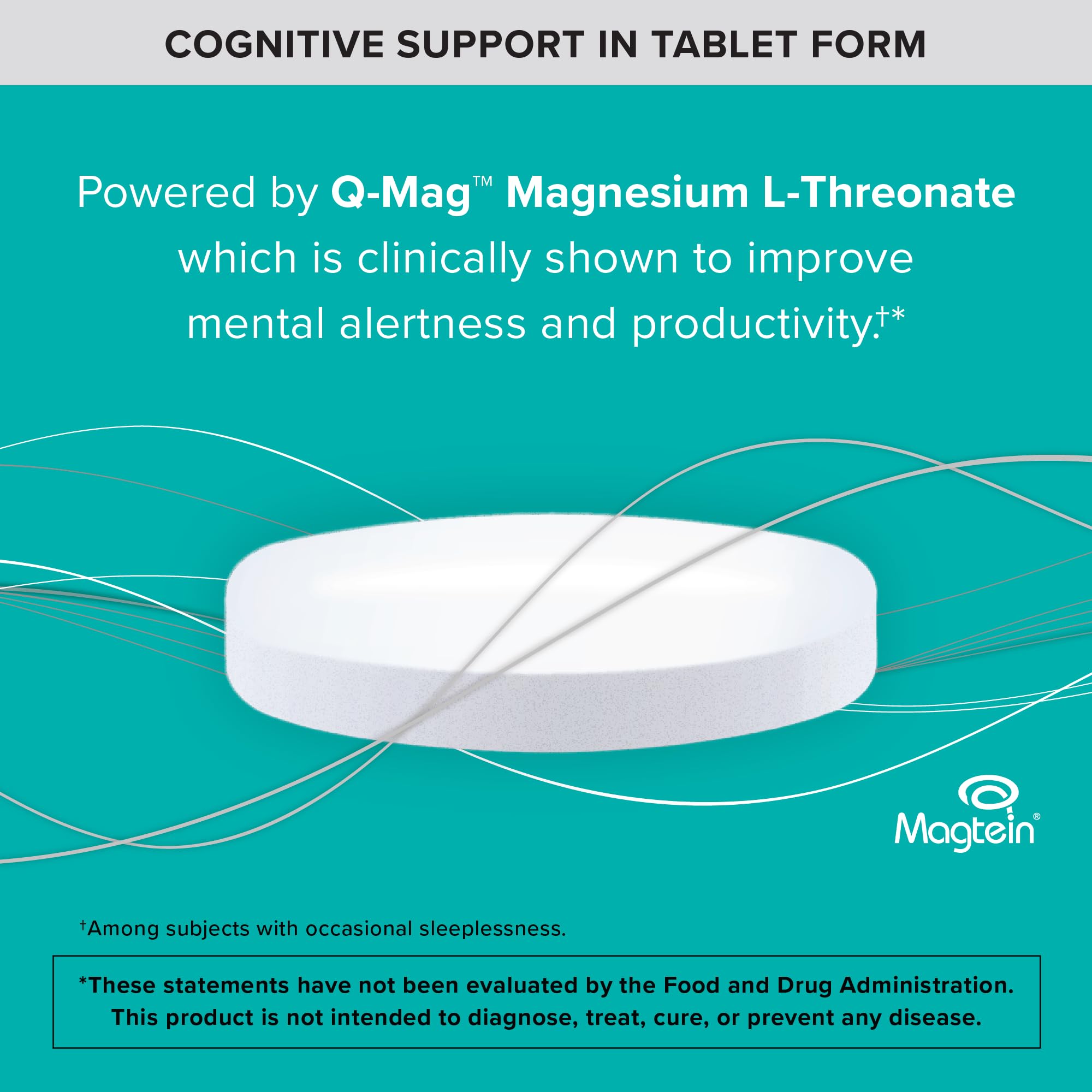 Qunol Q-Mag Magnesium L-Threonate Tablets, 2000mg of Magtein to Help Support Cognitive Performance, Improve Mental Alertness & Productivity, Supports Restful Sleep, High Absorption, 60 Count QunolAu supplements