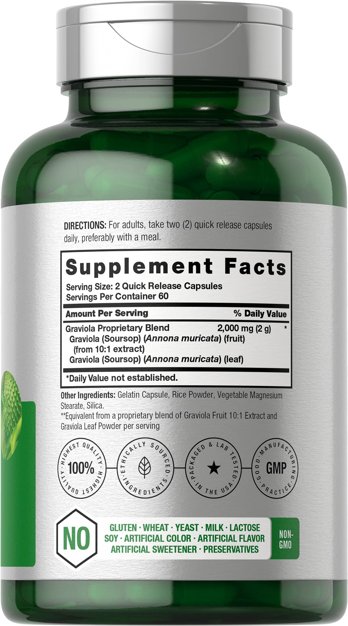 Graviola Extract 2000 mg 120 Capsules With Graviola Proprietary Blend Ingredient HorbäachAu supplements