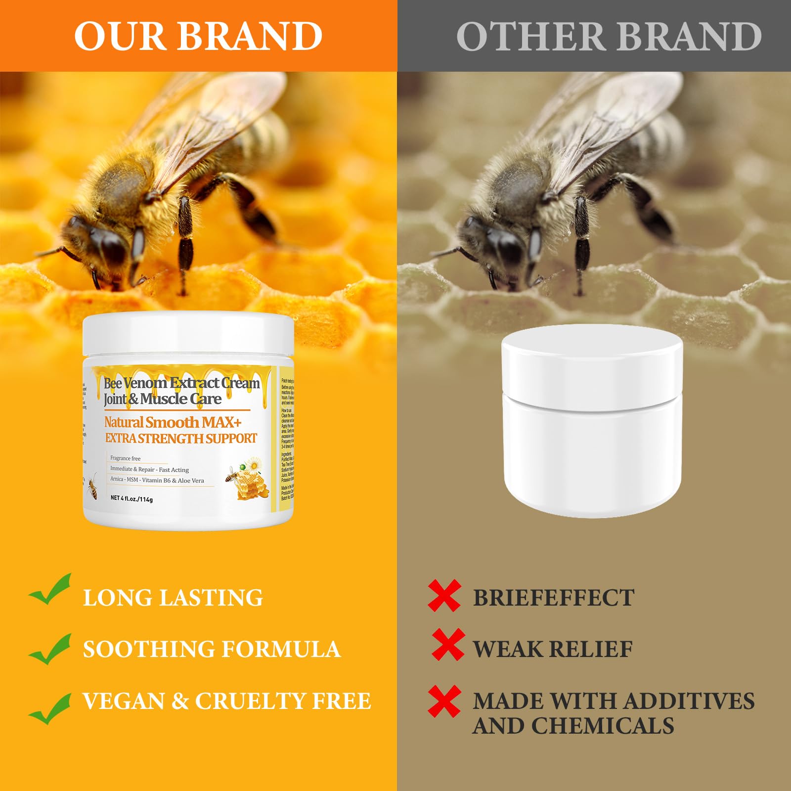 HIKCOSLLY New Zealand Bee Venom Cream, High Strength Recovery Muscle Joint Cream, Natural Organic, Soothe Back, Neck, Hands, Feet, Shoulder, Leg, Knee, Ankle Pain HIKCOSLLYAu supplements