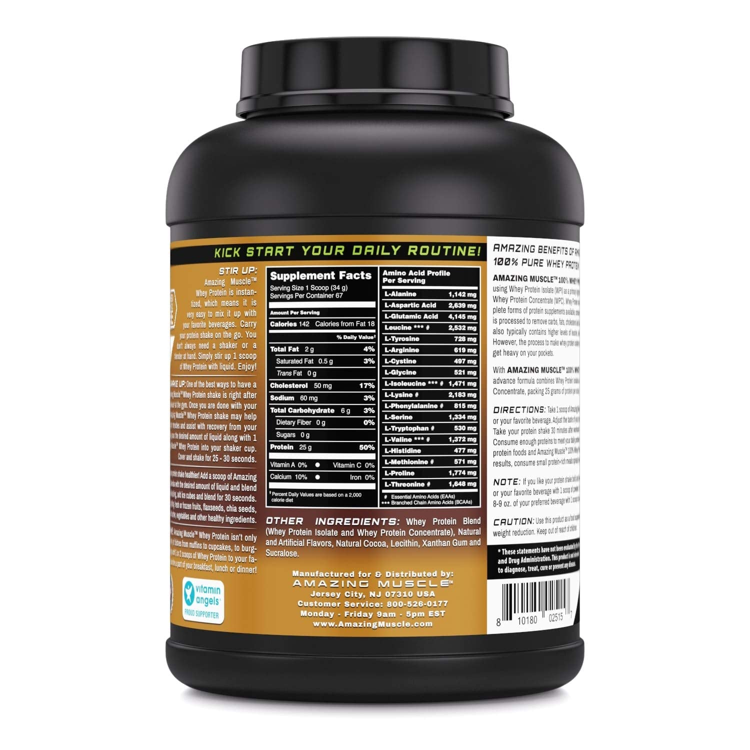 Amazing Muscle 100% Whey Protein Powder *Advanced Formula with Whey Protein Amazing NutritionUS supplements