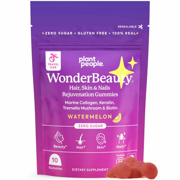 Plant People WonderBeauty Hair, Skin & Nails Rejuvenation Gummies with Tremella Mushroom, Marine Collagen Peptides, Keratin, & Biotin Plant PeopleAu supplements
