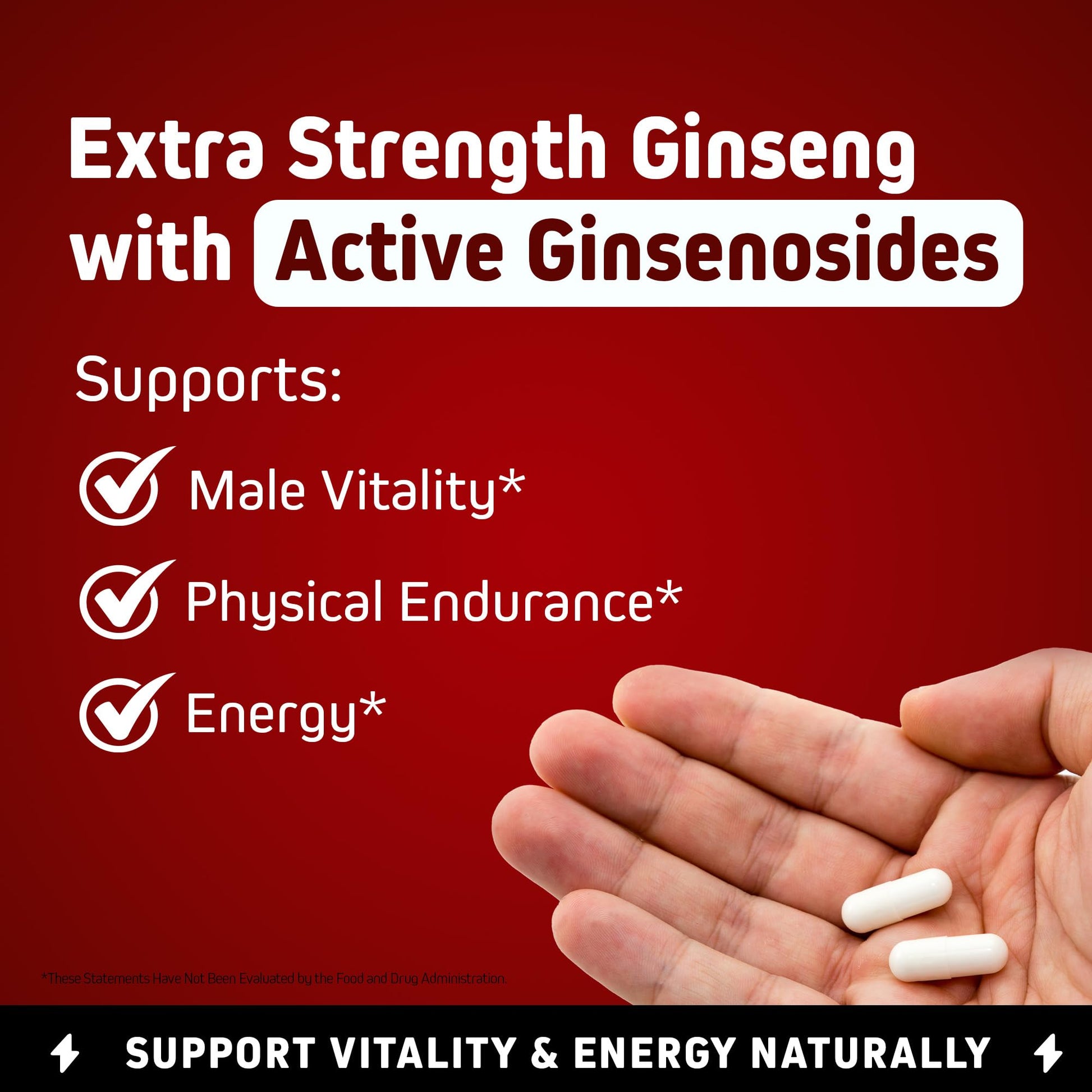 Herbtonics Korean Red Panax Ginseng 1500mg - Energy Supplement for Peak Performance, Focus & Vitality - High Potency Ginseng Root Extract - 240 Vegan Capsules HerbtonicsAu supplements