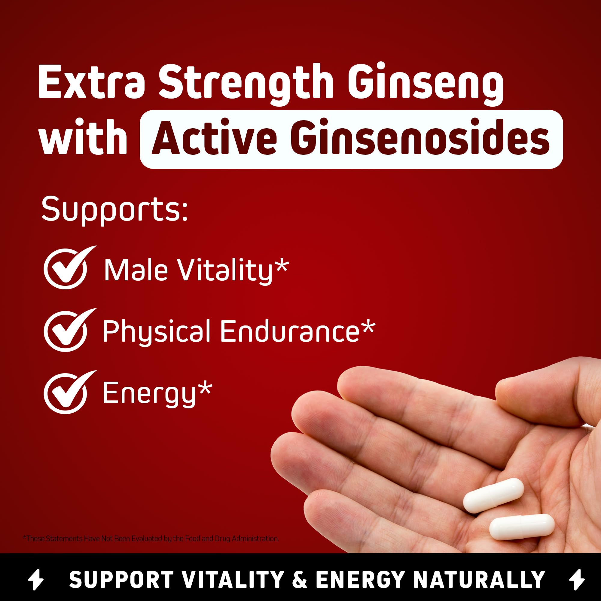 Herbtonics Korean Red Panax Ginseng 1500mg - Energy Supplement for Peak Performance, Focus & Vitality - High Potency Ginseng Root Extract - 240 Vegan Capsules HerbtonicsAu supplements