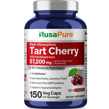 NusaPure Tart Cherry 57,200mg per Caps, 150 Count, Vegan, Non-GMO, Gluten Free NusaPureAu supplements