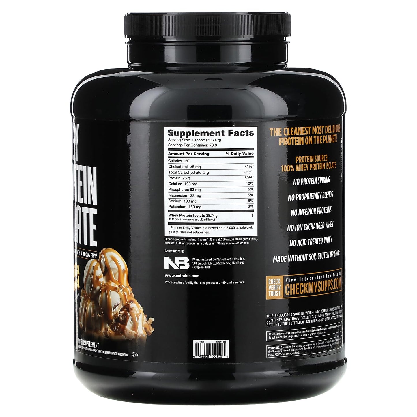 NutraBio Whey Protein Isolate Supplement – 25g of Protein Per Scoop with Complete NutraBioUS supplements