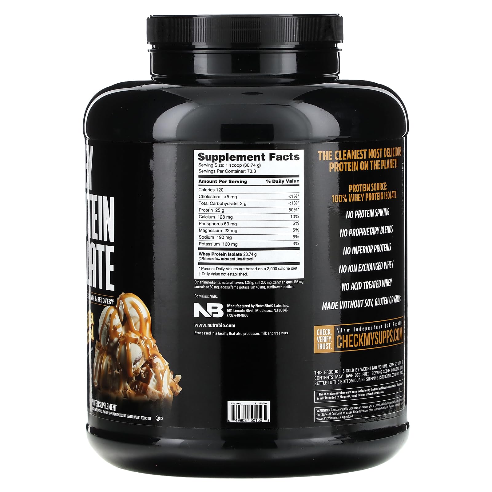 NutraBio Whey Protein Isolate Supplement – 25g of Protein Per Scoop with Complete NutraBioUS supplements