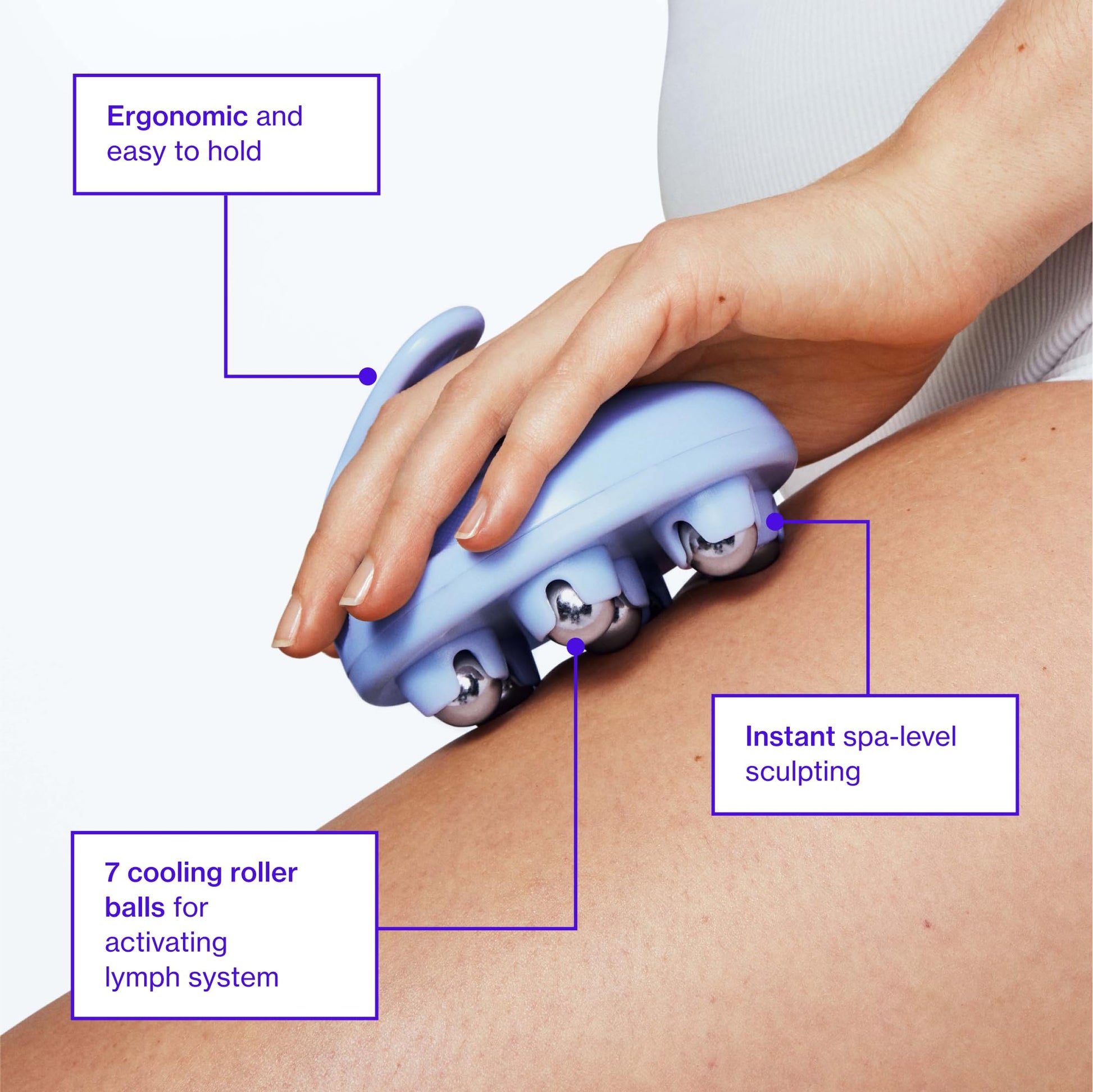 Love Wellness Bye Bye Bloat Lymphatic Massage Roller | Handheld Massager and Body Sculpting Tool | Supports Lymphatic Drainage, Bloating Relief, Skin Hydration & Boost Circulation | 1 Count Love WellnessUS supplements