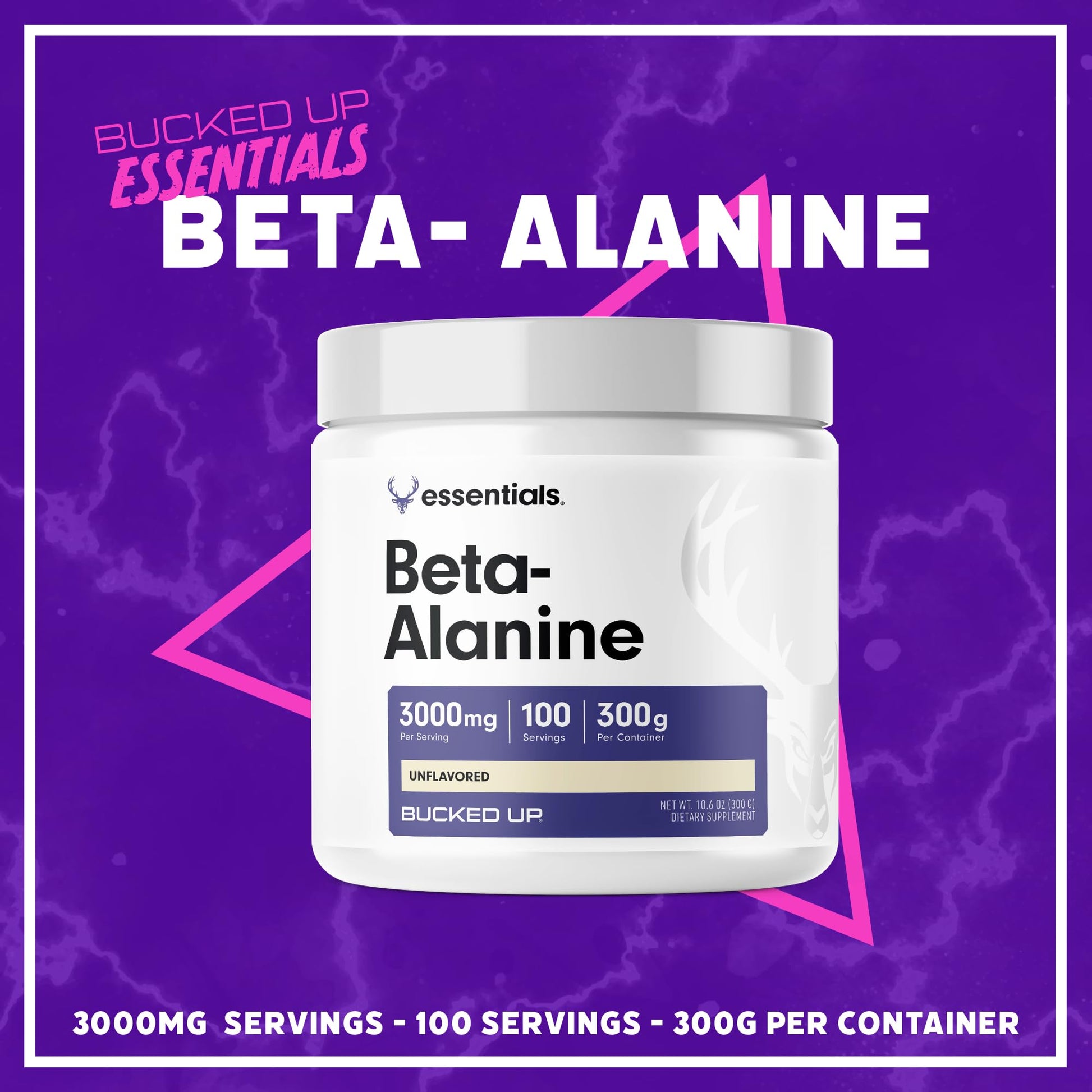 Bucked Up Beta Alanine 300mg Powder, Non-GMO, Gluten-Free, Unflavored (100 Servings) Bucked UpAu supplements