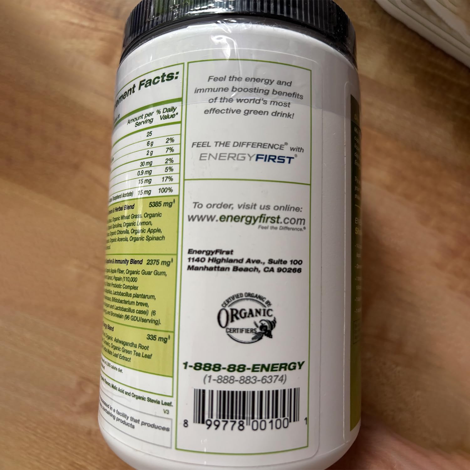 EnergyFirst Energize and Detoxify Greenergy Organic Superfood Powder - Vegan, Gluten-Free, Sugar-Free, Non-GMO - 30 Servings for Daily Energy & Immunity Boost! EnergyFirstAu supplements