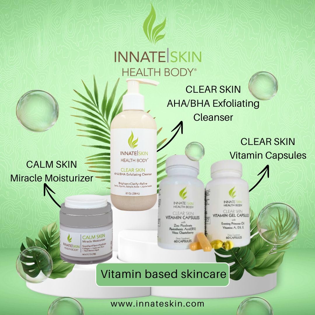 Innate Skin Health Body Clear Skin Acne Gummies - Complexion Supplement, Pantothenic Acid & Antioxidants, Vitamins 60 Count Innate SkinAu supplements