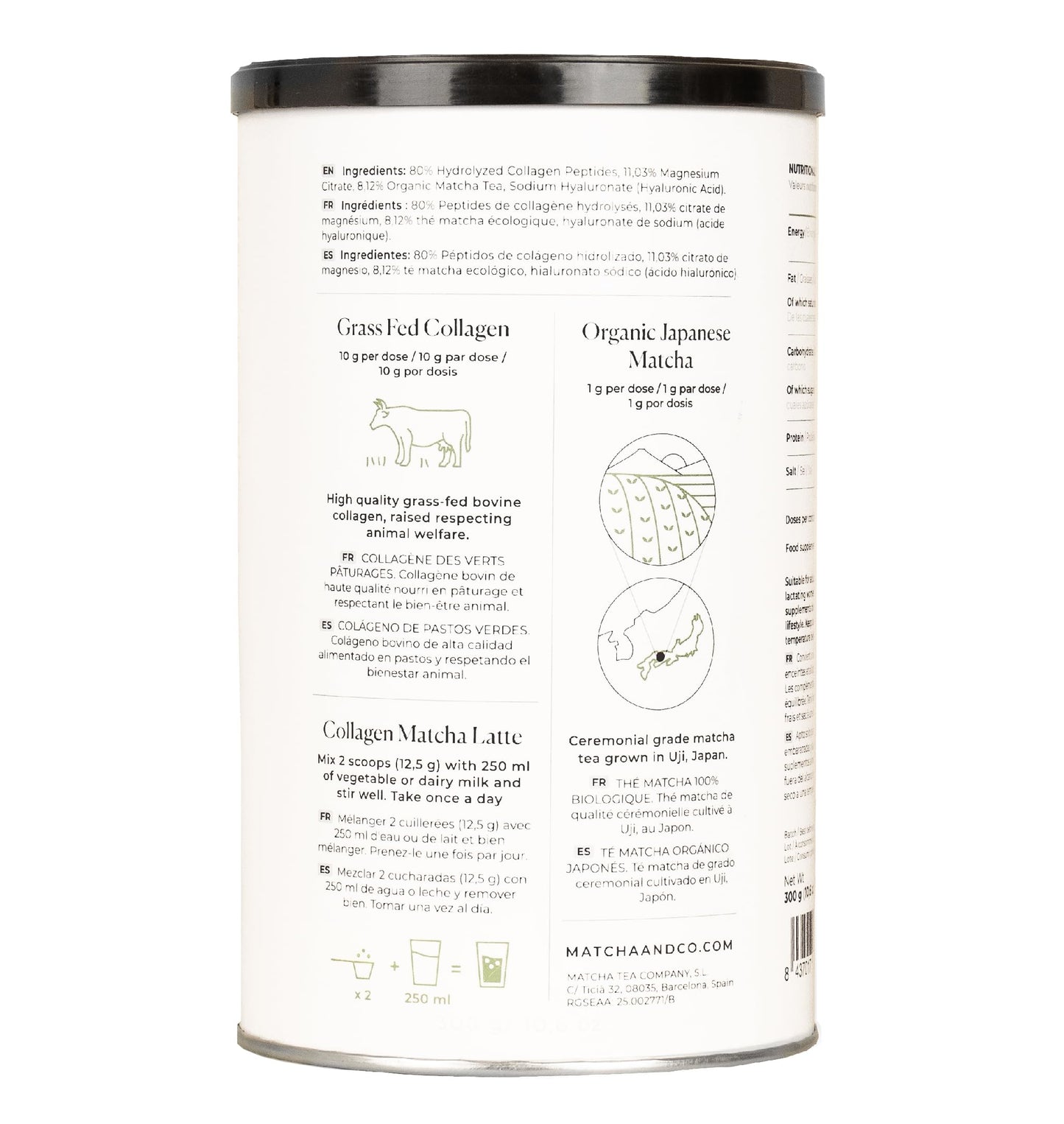 Collagen with Magnesium, Matcha Tea and Hyaluronic Acid. Joints, skin and nails Matcha & COUS supplements