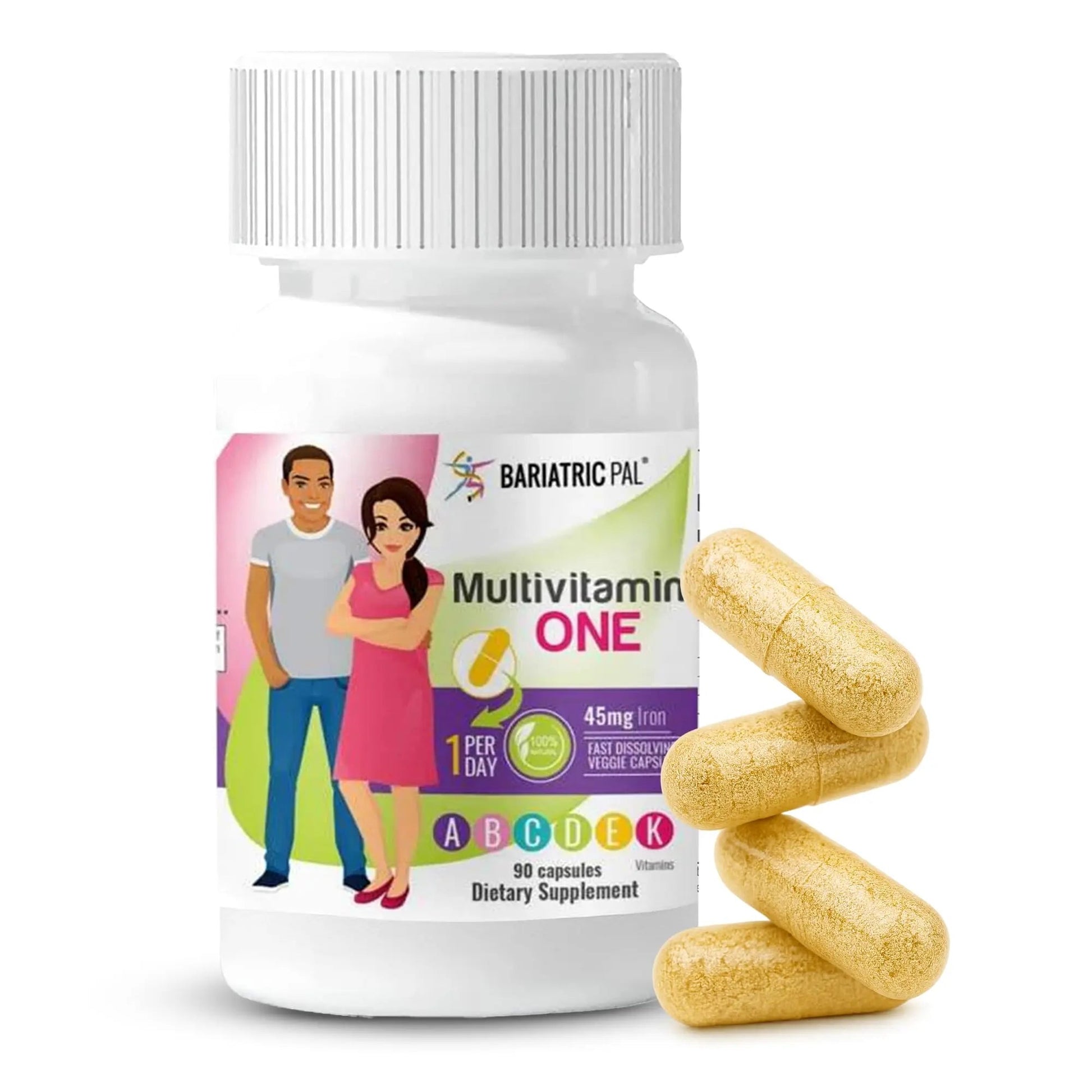 BariatricPal Multivitamin ONE 1 per Day! Bariatric Multivitamin Capsule with 45 mg of Iron | Easy to Swallow Capsule | BariatricPalAu supplements