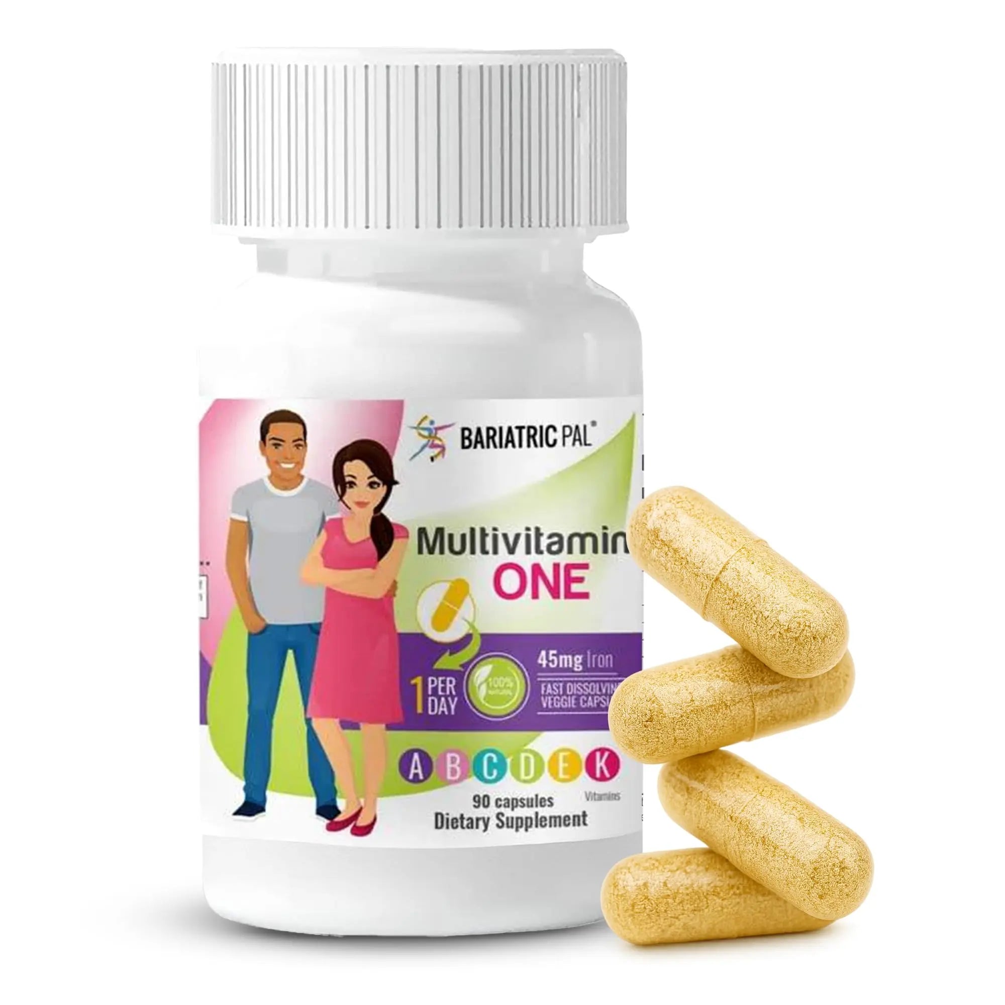 BariatricPal Multivitamin ONE 1 per Day! Bariatric Multivitamin Capsule with 45 mg of Iron | Easy to Swallow Capsule | BariatricPalAu supplements
