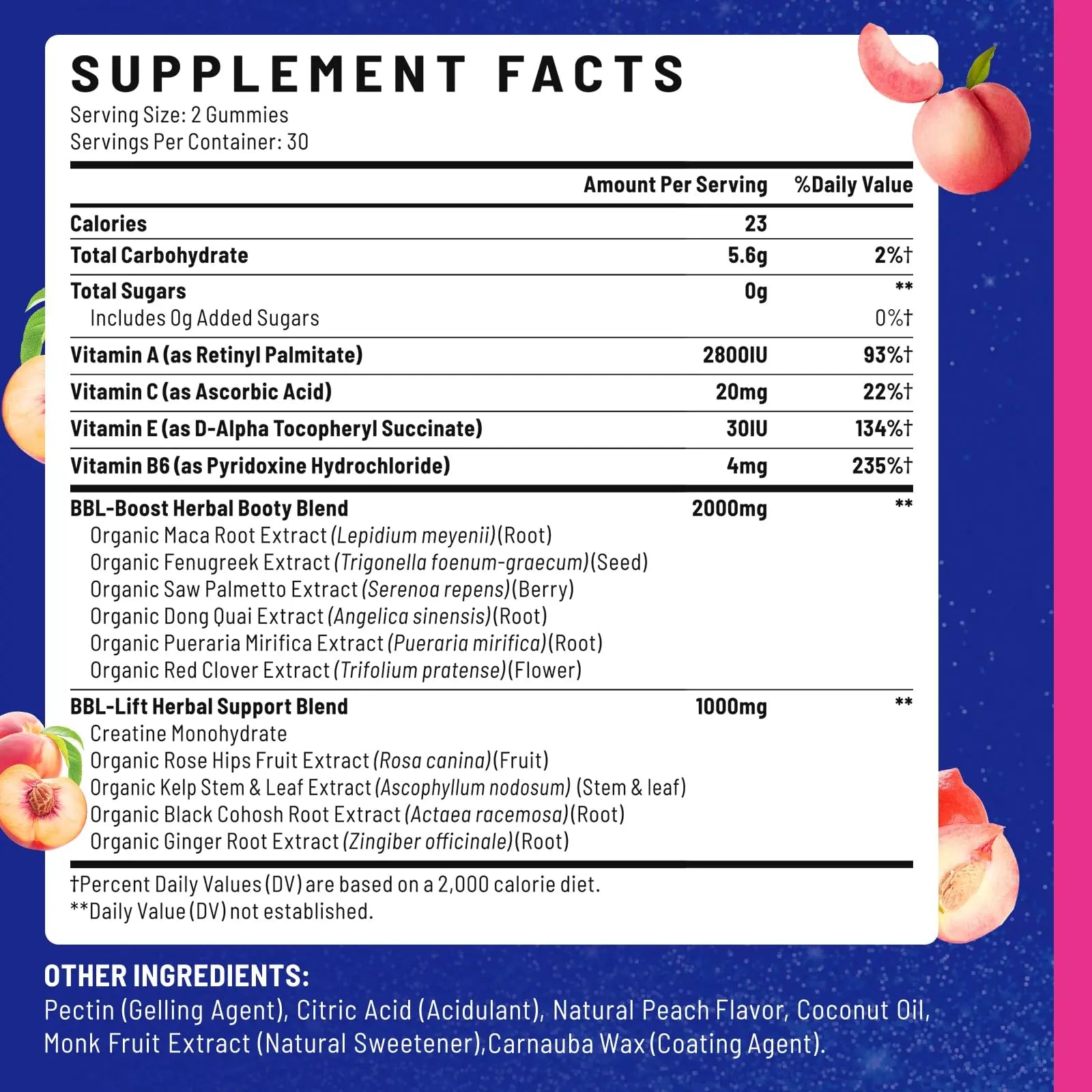 Jovariquethor Booty Gummies for Women - BBL Gummies with Multivitamins and Herbal Extracts - Peach Flavor - 60 Count JovariquethorAu supplements