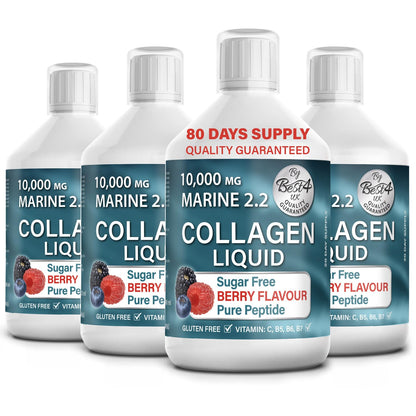 4 Pack Marine Collagen 2.2 Liquid 10000mg Sugar Free Ready to Drink Berry Flavour Best4GroupUS supplements