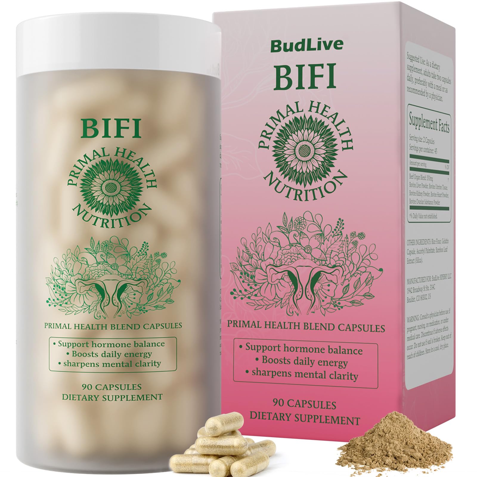 BudLive Beef Organ Supplement for Women – 100% Grass-Fed & Pasture Raised [Ovary, Liver, Spleen, Kidney & Heart] Primal Nutrition for Hormone Support, Energy & Wellness, 90 Capsules BudLiveAu supplements