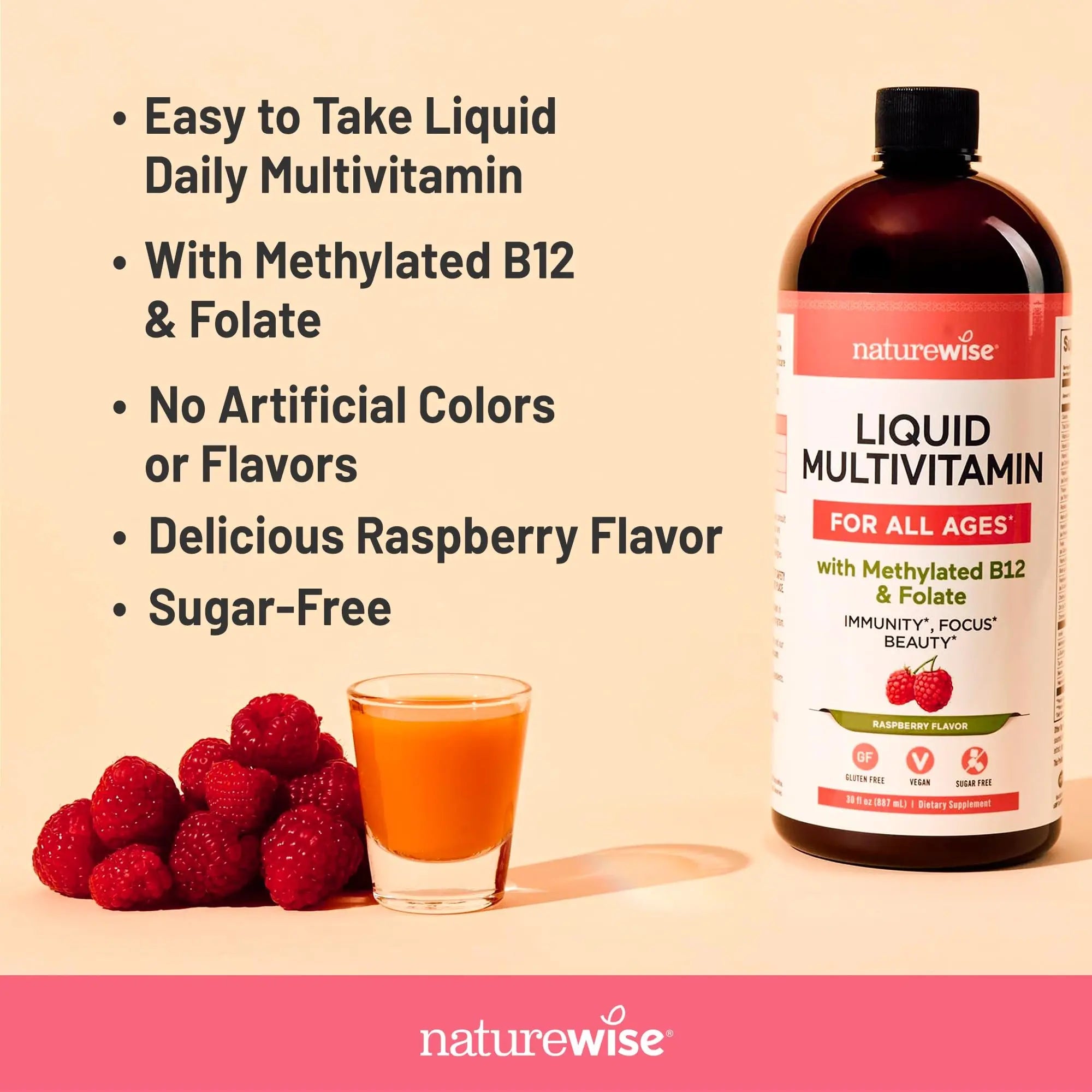 NatureWise Liquid Multivitamin for Women, Men of All Ages - Sugar Free, Vegan - Vitamins for Energy Levels, Beauty NatureWiseAu supplements