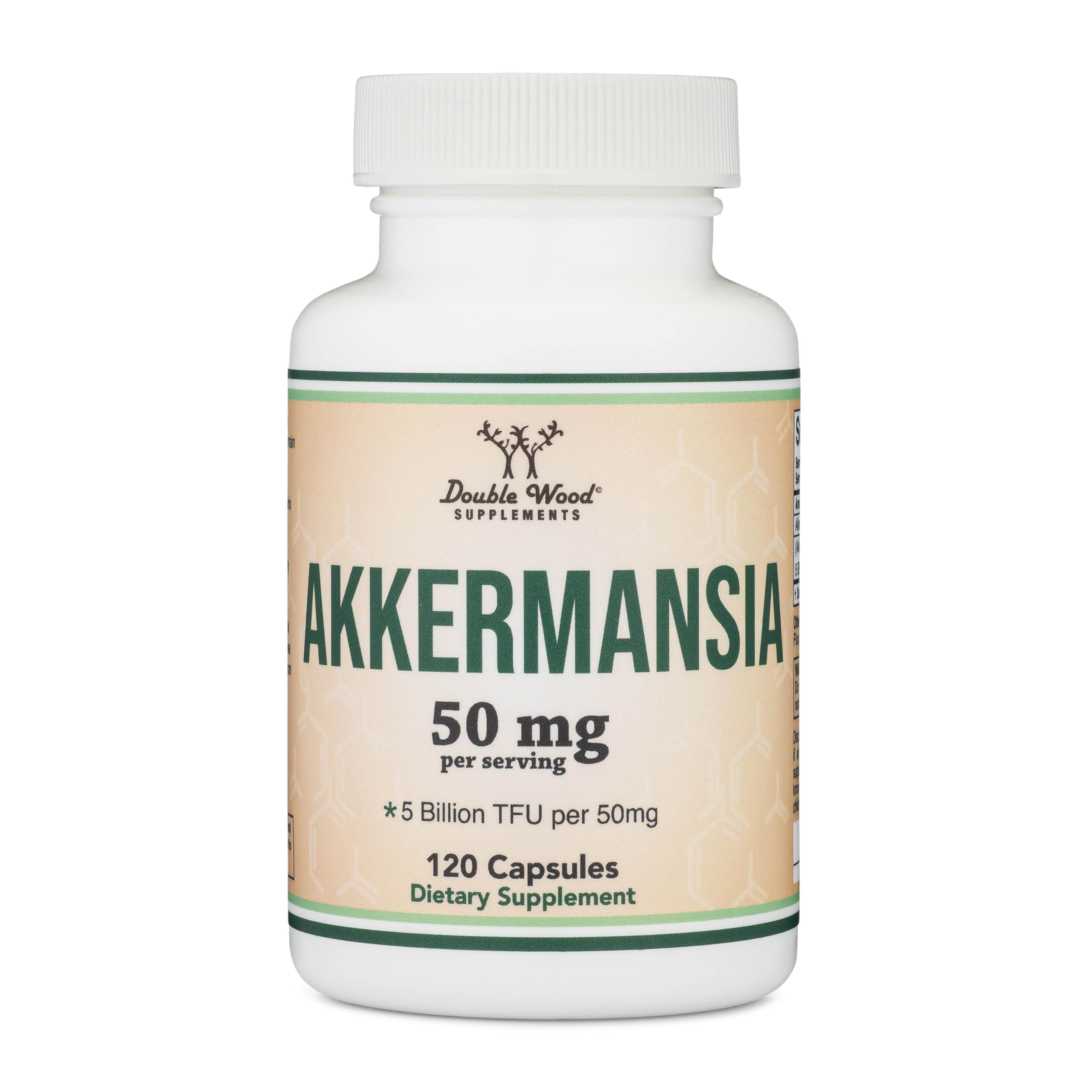Akkermansia Probiotic and Postbiotic (Increases GLP-1 Production) 120 Capsules, 50mg per Serving (Third Party Tested to 5 Billion TFU per Serving, 50 Billion CFU per Gram) by Double Wood Double Wood SupplementsAu supplements