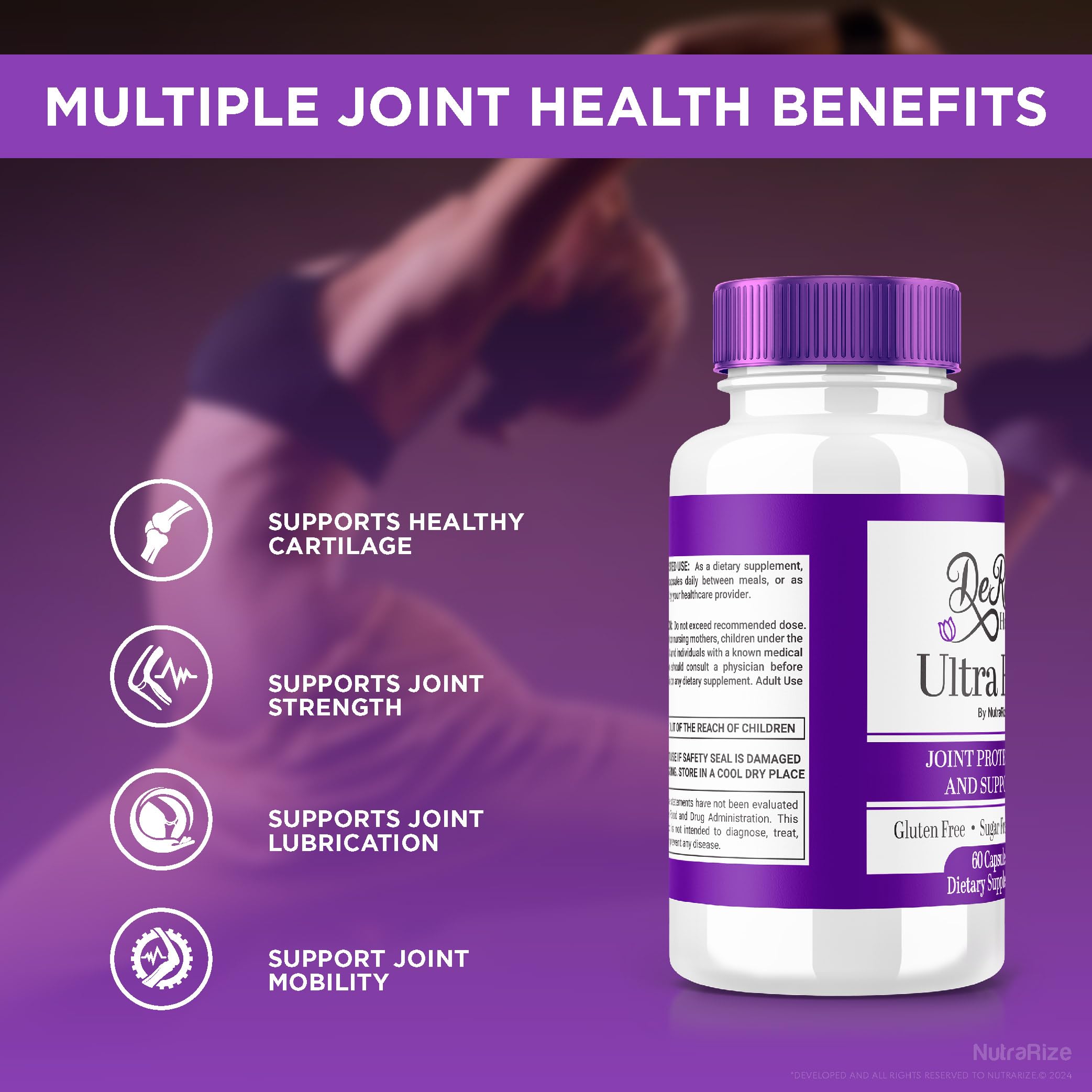 (2 Pack) Ultra Flex Capsules, Advanced Joint Support Supplement, Ultra Flex Natural Joint Health Formula, Max Strength Pills for Joint Wellness and Mobility, UltraFlex Vitamin Reviews (120 Capsules) NutraRizeAu supplements