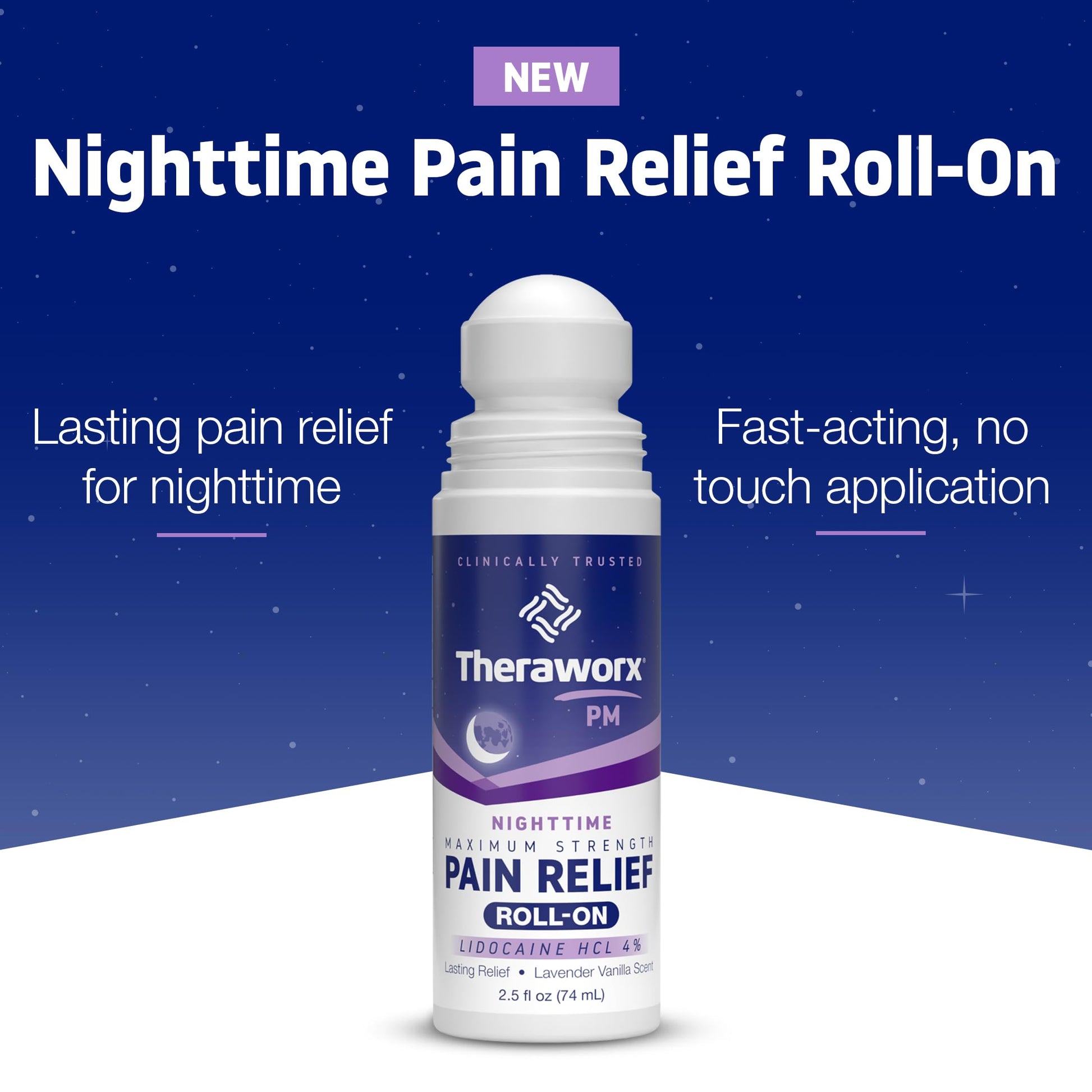 Theraworx Nighttime Maximum Strength Pain Relief Roll-on with Lidocaine – 2.5 oz - 2 Count TheraworxAu supplements
