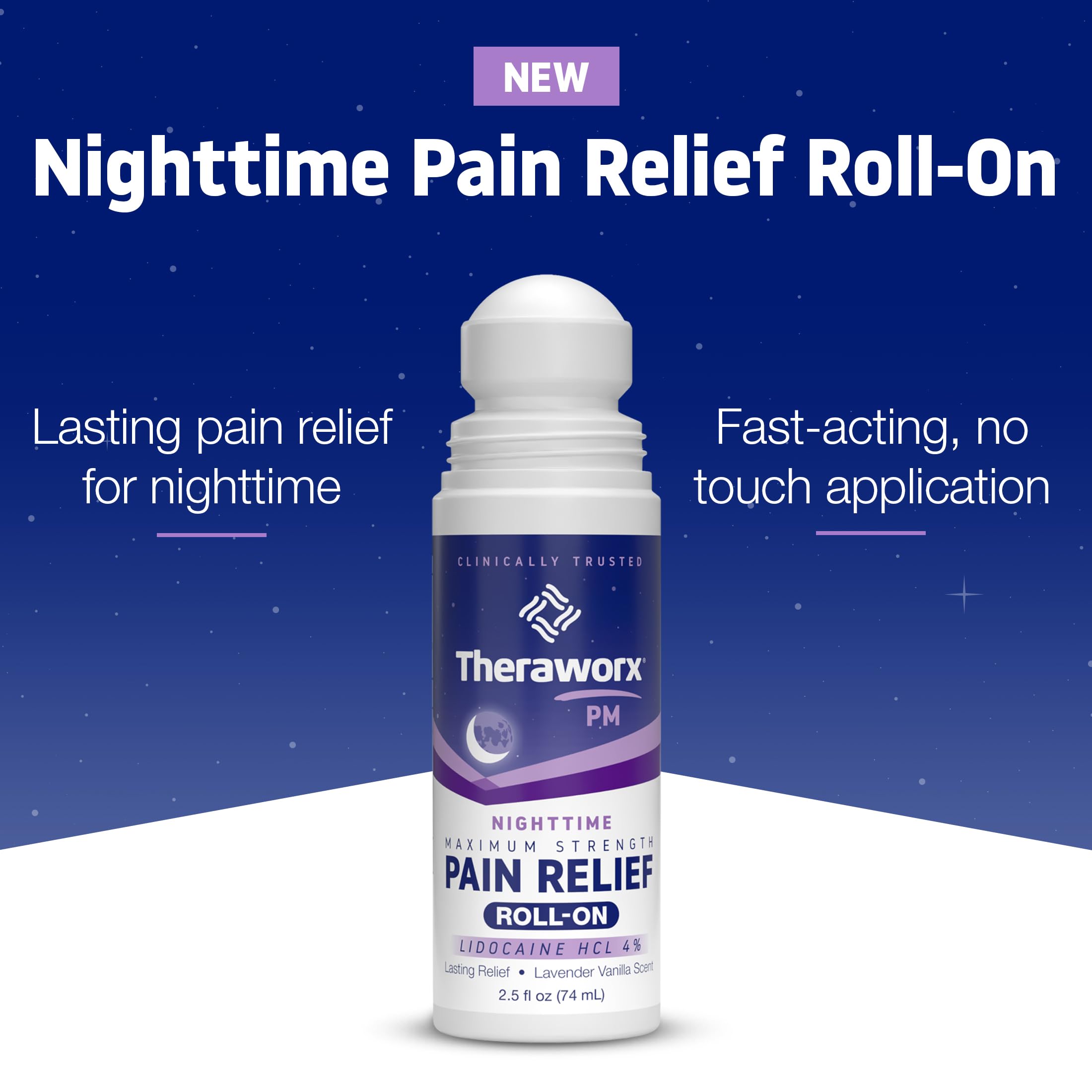 Theraworx Nighttime Maximum Strength Pain Relief Roll-on with Lidocaine – 2.5 oz - 2 Count TheraworxAu supplements