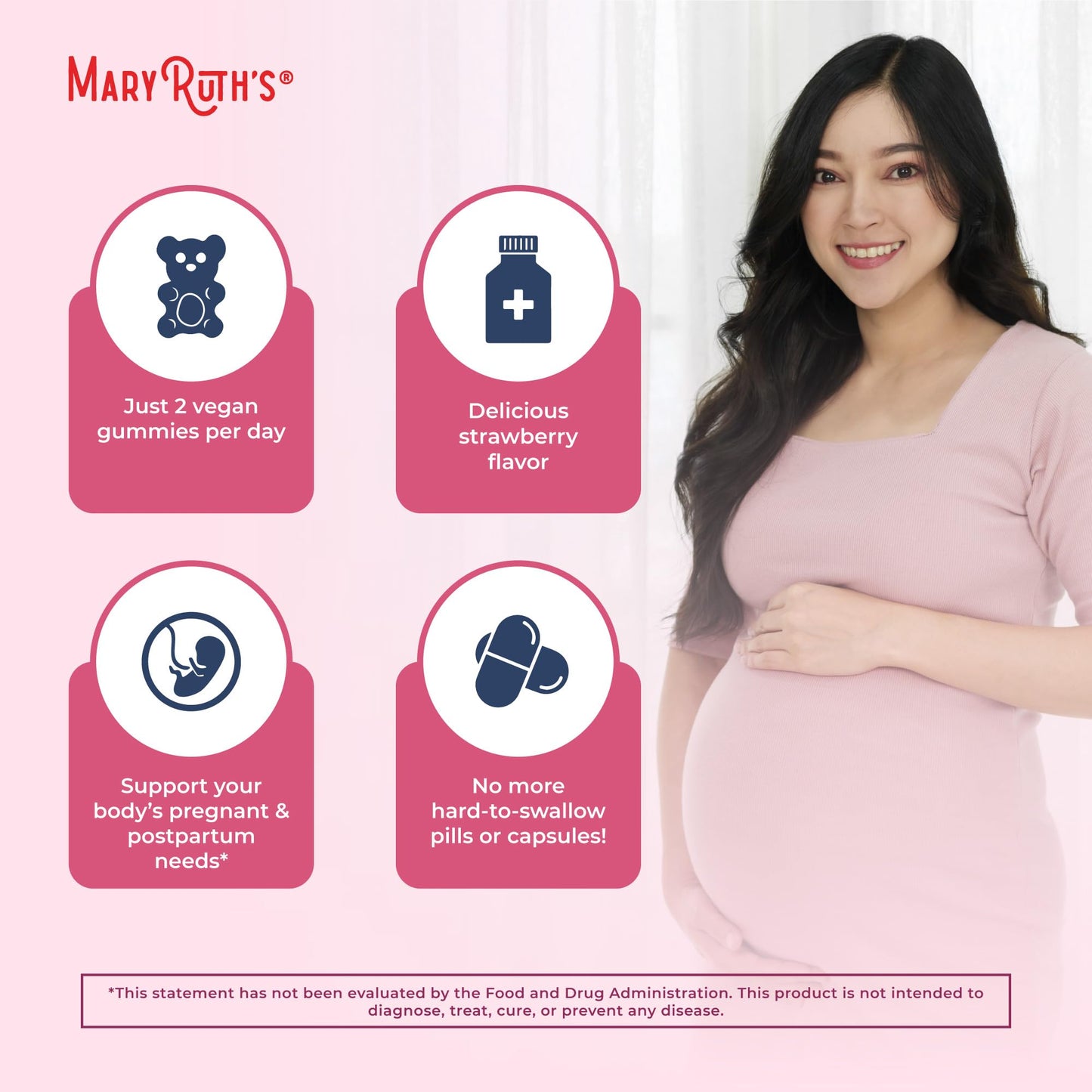 MaryRuth Organics Prenatal Vitamins for Women | USDA Organic Prenatal Gummies | Postnatal Vitamins for Women Breastfeeding | Methylfolate 800 mcg DFE | Iodine | Vegan | Non GMO | 30 Servings MARYRUTH'SUS supplements