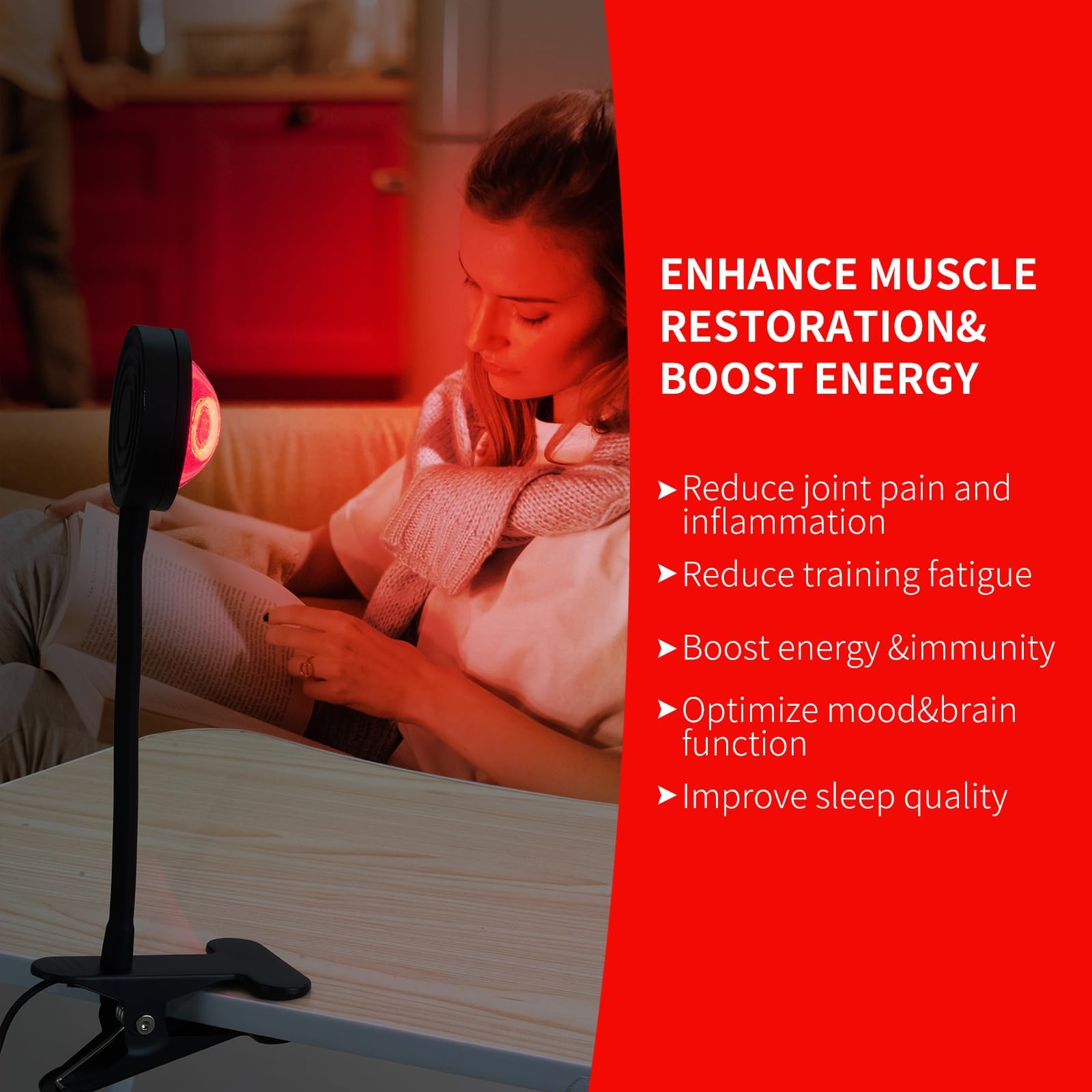 WTINTELL Red Light Therapy for Face, 660nm LED Red Light Therapy Light with Clip, Suitable WTINTELLAu supplements