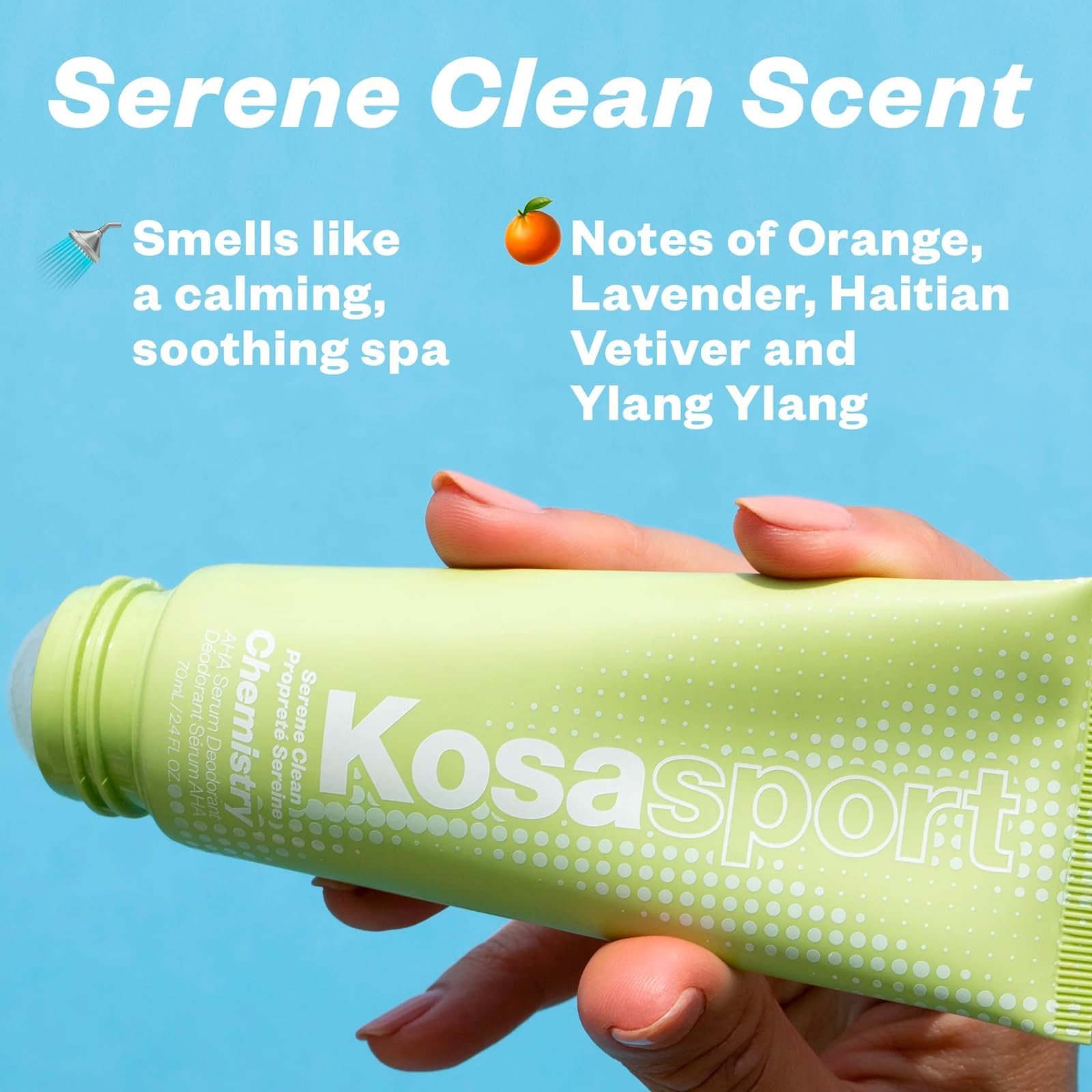 Kosas Chemistry Deodorant - Aluminium and Baking Soda Free + BO-Fighting AHA Serum that Exfoliates, Softens, and Nourishes the Skin, (Serene Clean) KosasAu supplements