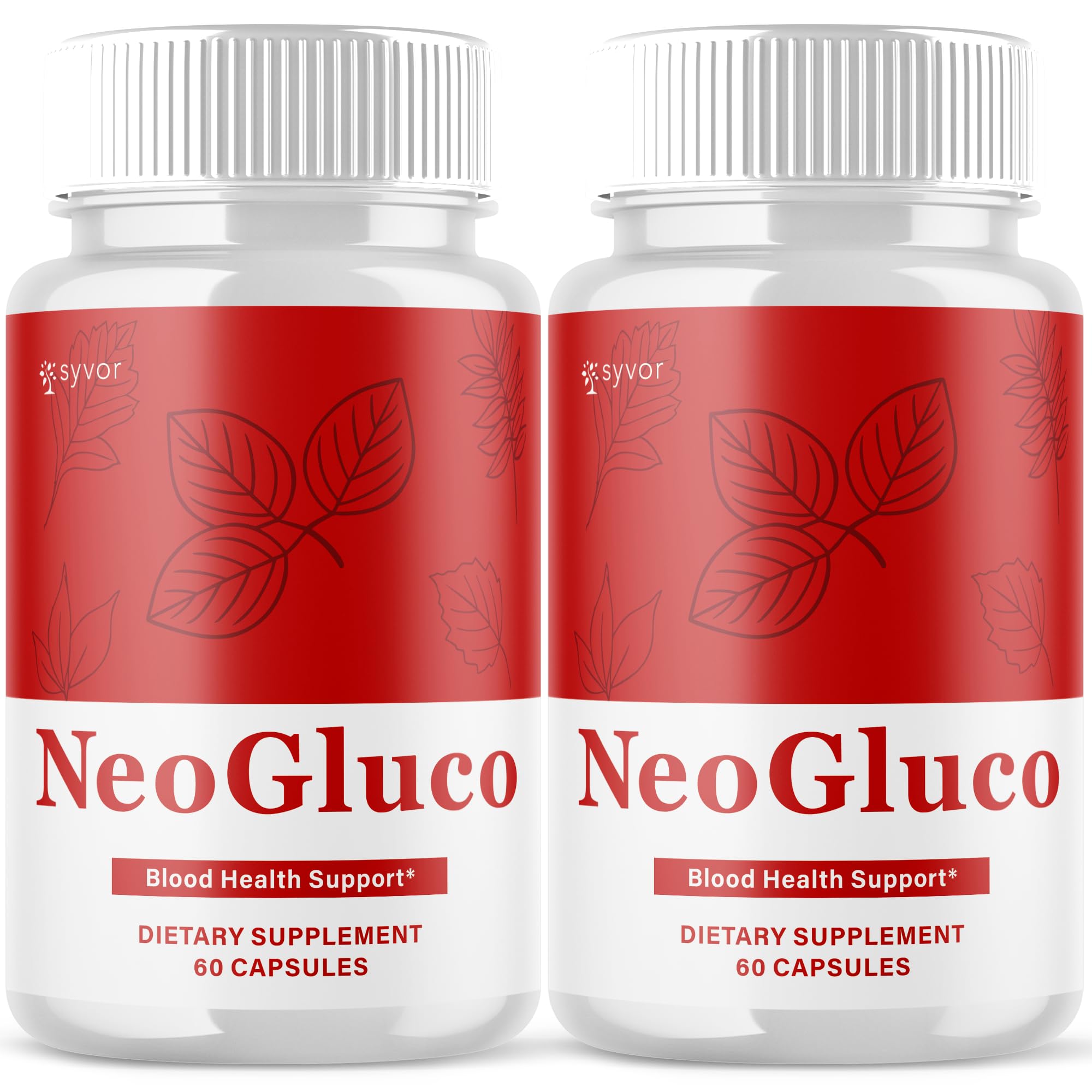 (2 Pack) NeoGluco Capsules, Official NeoGluco Glycogen Support Pills with All Natural Ingredients, Advanced Formula Health Supplement with Max Strength Premium Vitamins for Women & Men (120 Capsules) SyvorAu supplements