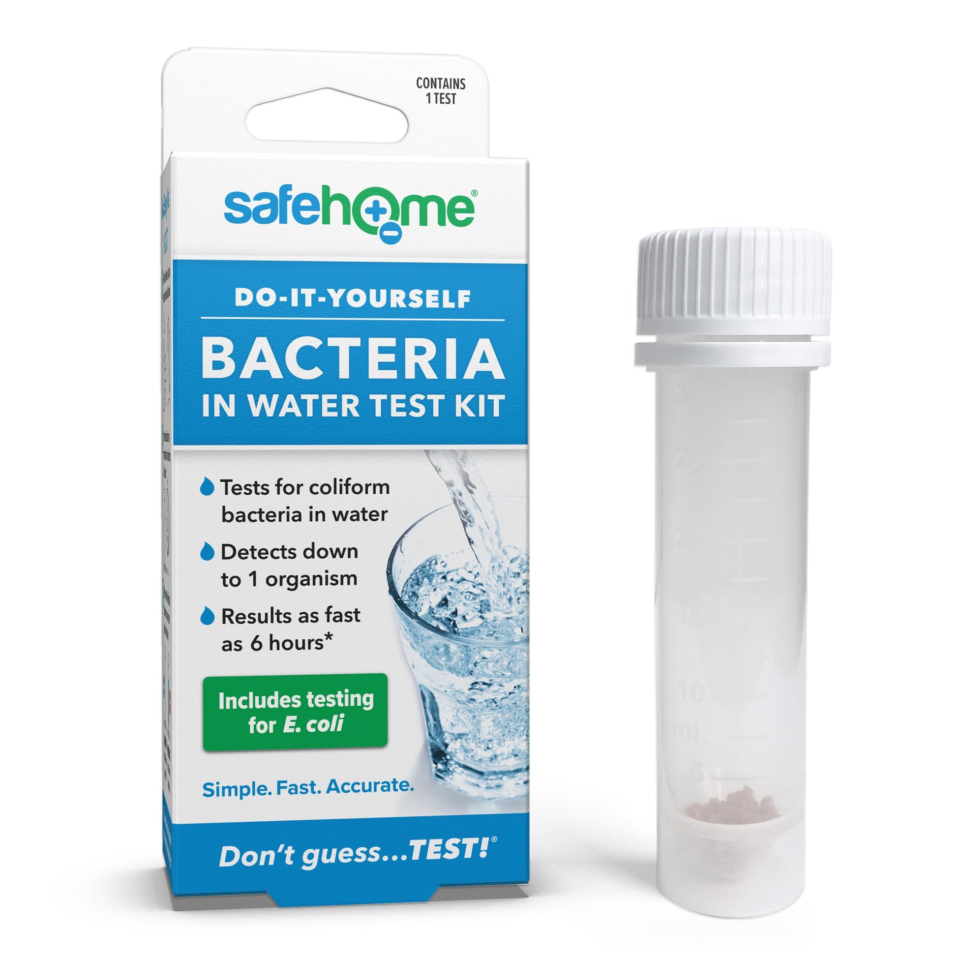 Safe Home® DIY Bacteria in Water Test Kit – Results as Fast as 6 Hours – Detects 50 Different Species of Coliform Bacteria – EPA Lab Certified – Made in the USA – (1 Pack) Safe HomeAu supplements