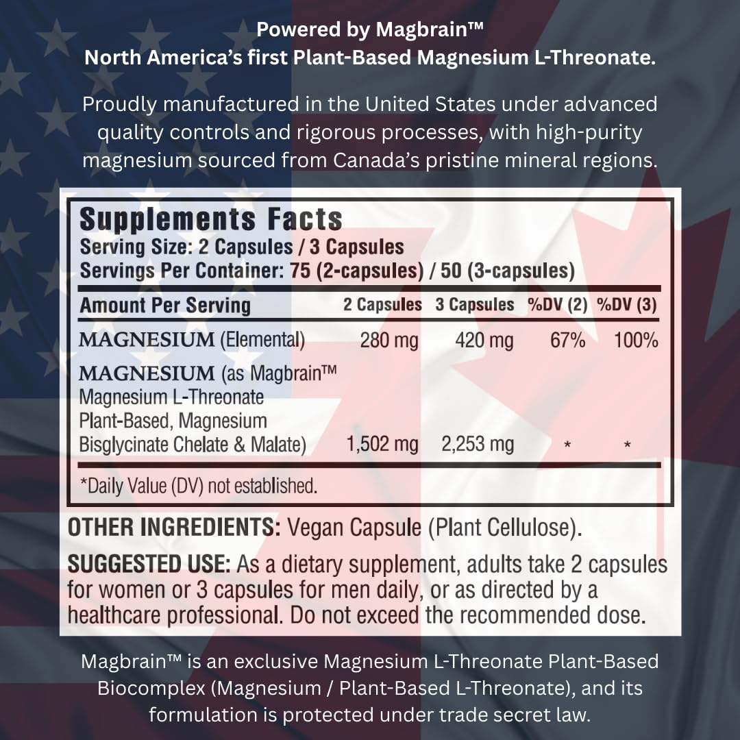Kappa Nutrition Powered by Magbrain™ Magnesium L-Threonate Plant-Based, 150 Vegan Capsules, 420mg Elemental Magnesium (3 Capsules) from 2,253mg, Brain, Sleep & Muscle Support. KAPPA NUTRITIONAu supplements