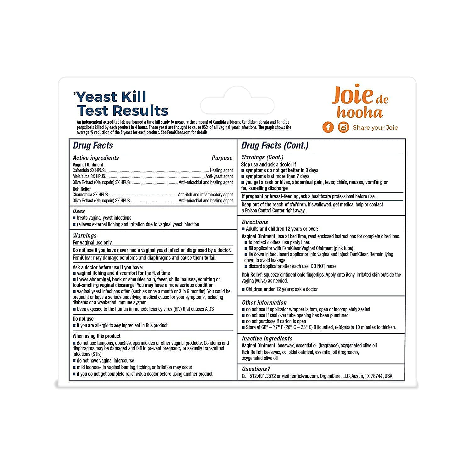 FemiClear 1-Day Yeast Infection Treatment & Vaginal Itch Relief Ointment - Fast Relief Bundle (Pack of 2) FemiClearAu supplements