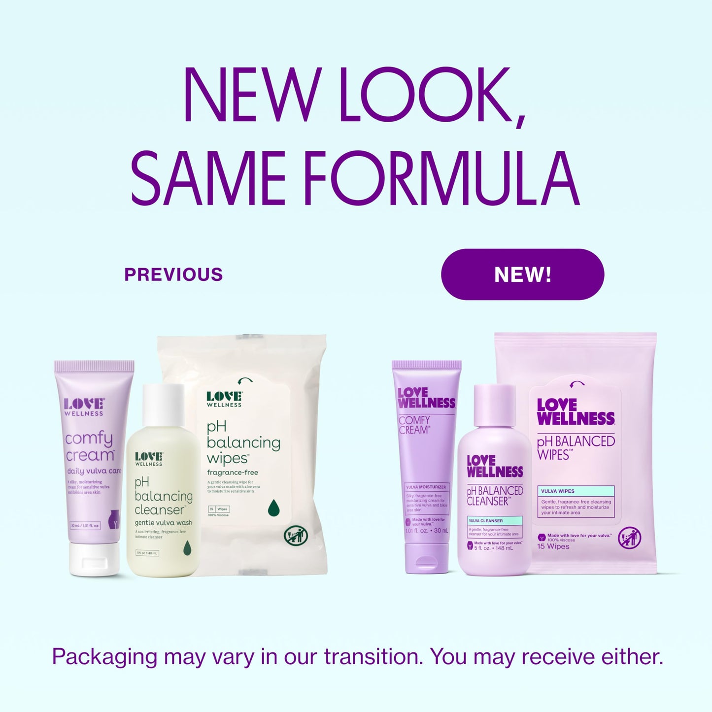Love Wellness Skincare for Down There Bundle | Gentle pH Balancing Cleanser, Moisturizing Comfy Cream & Refreshing Wipes | Feminine Care for pH Balance, Dry & Sensitive Vulva | Fragrance-Free Love WellnessUS supplements