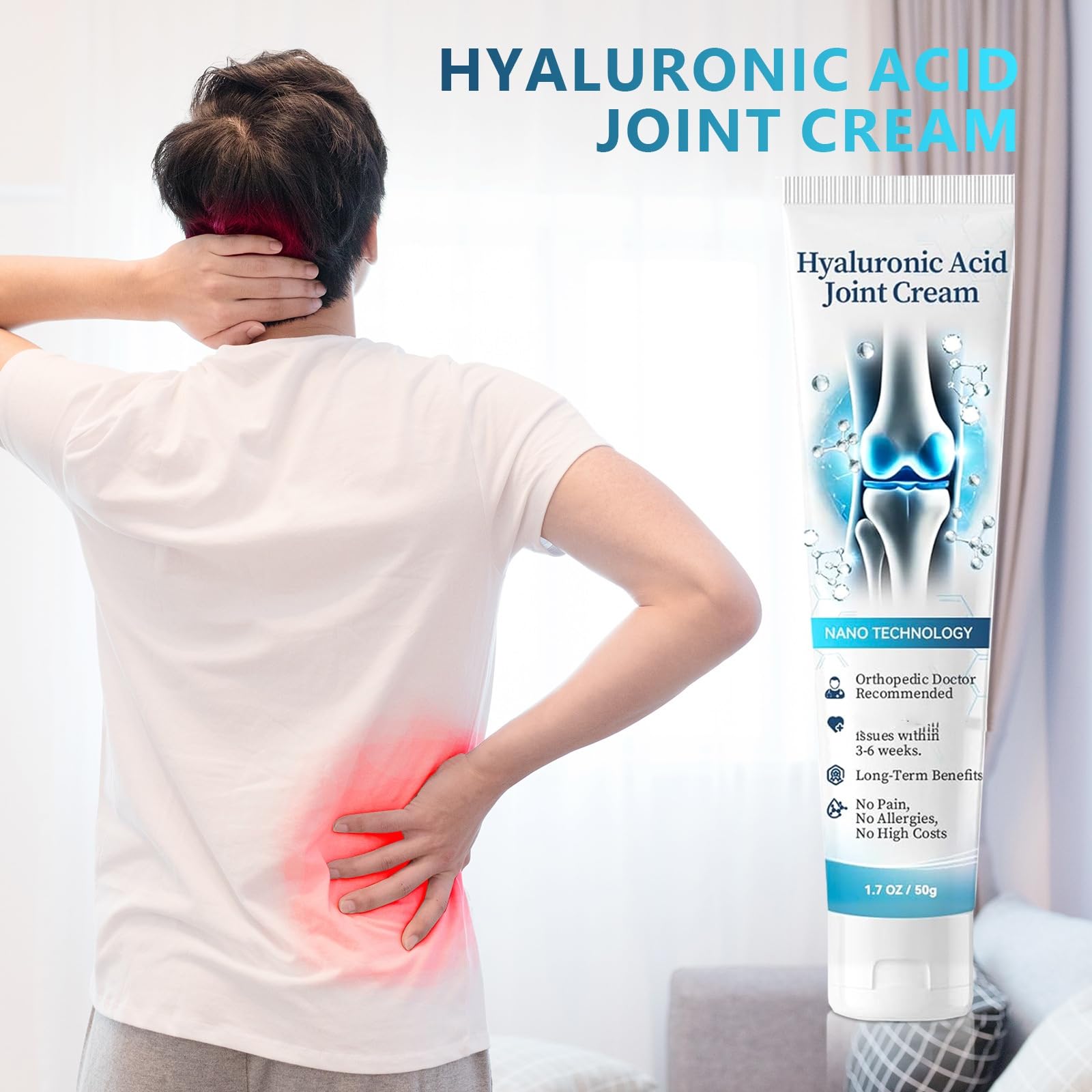 2 PCS Hyaluronic Acid Joint R-epair Gel, Soothing Massage Gel, Quickly Relieve Joint discomfort for Back, Neck, Kne, Soothing Relief for Dry, Cracked Skin Joint Activities Throughout The Body SANZHUANAu supplements