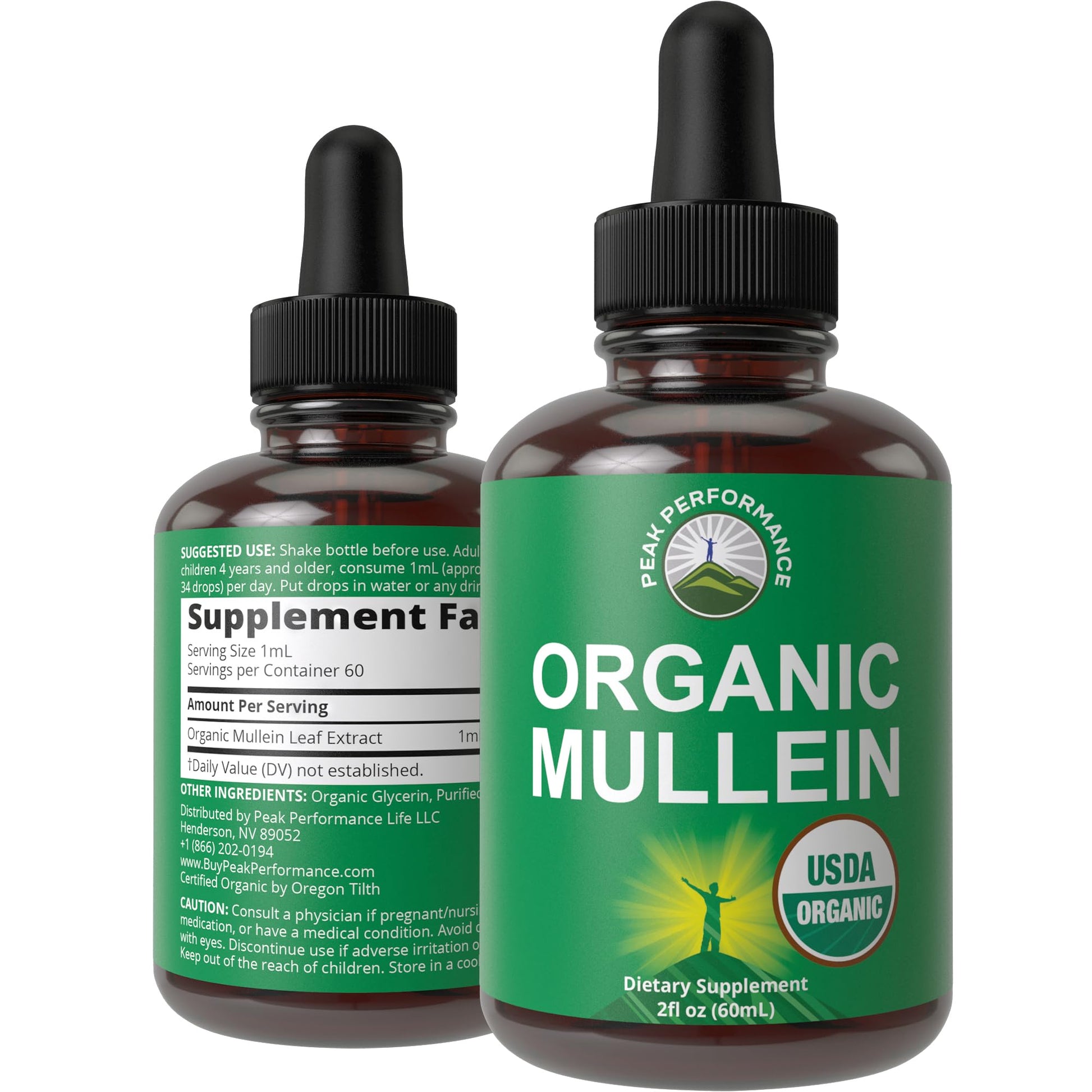USDA Organic Mullein Leaf Drops for Lungs, Respiratory Health, Detox, Cleanse. High Bioavailability for Women, Men, Kids. Liquid Tincture Supplement. Sooth Lungs, Cough, Congestion. Vegan, Zero Sugar Peak PerformanceAu supplements