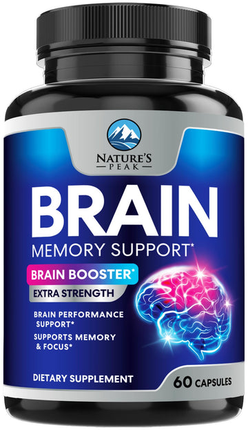 Brain Memory Supplement - 3X Strength Nootropics for Concentration, Clarity & Focus Support - Brain Health Cognitive Vitamins with Bacopa, Phosphatidylserine & DMAE, Brain Booster Pills, 60 Capsules Nature's PeakAu supplements