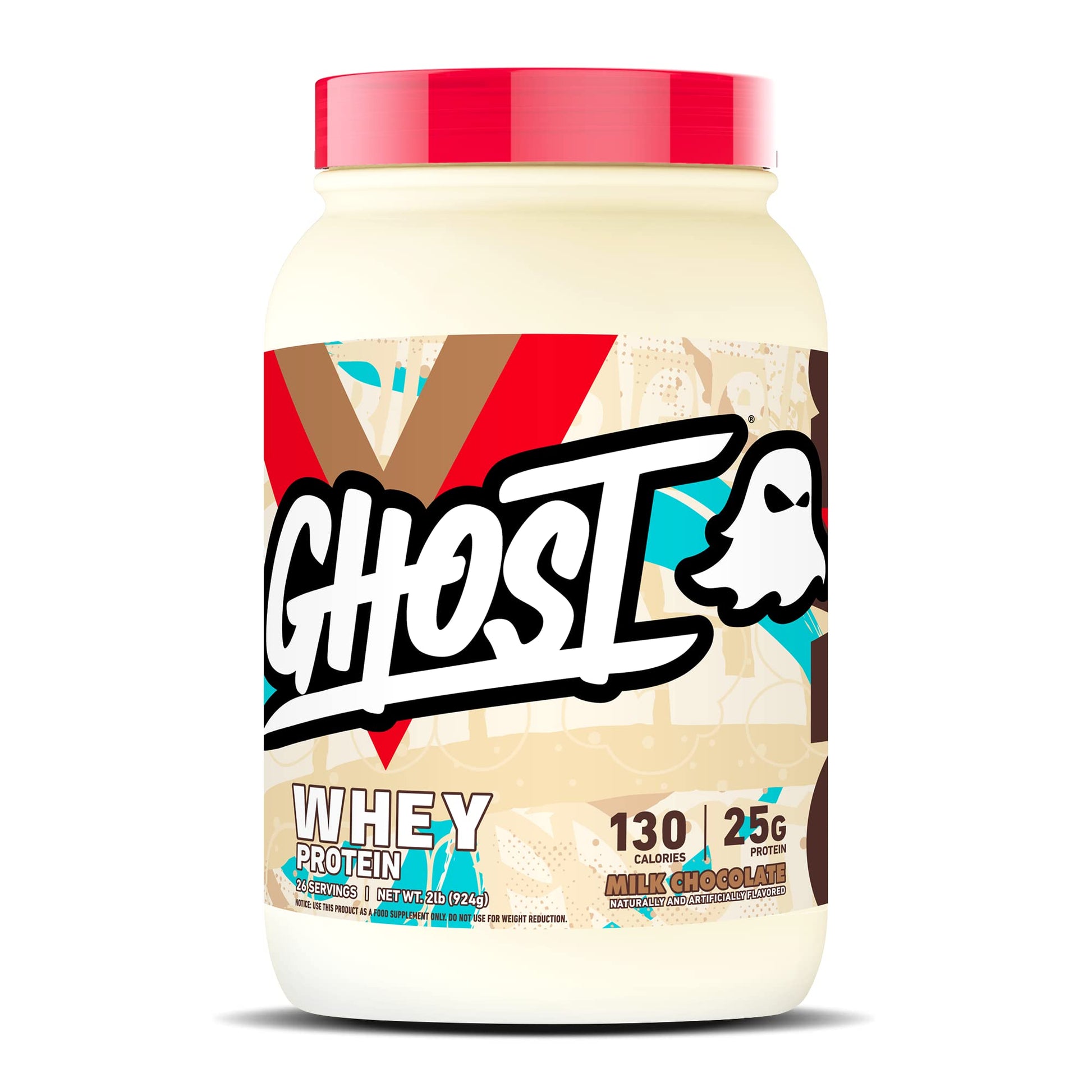 GHOST Whey Protein Powder, Milk Chocolate - 2LB Tub, 25G of Protein - Flavored Isolate GHOSTUS supplements