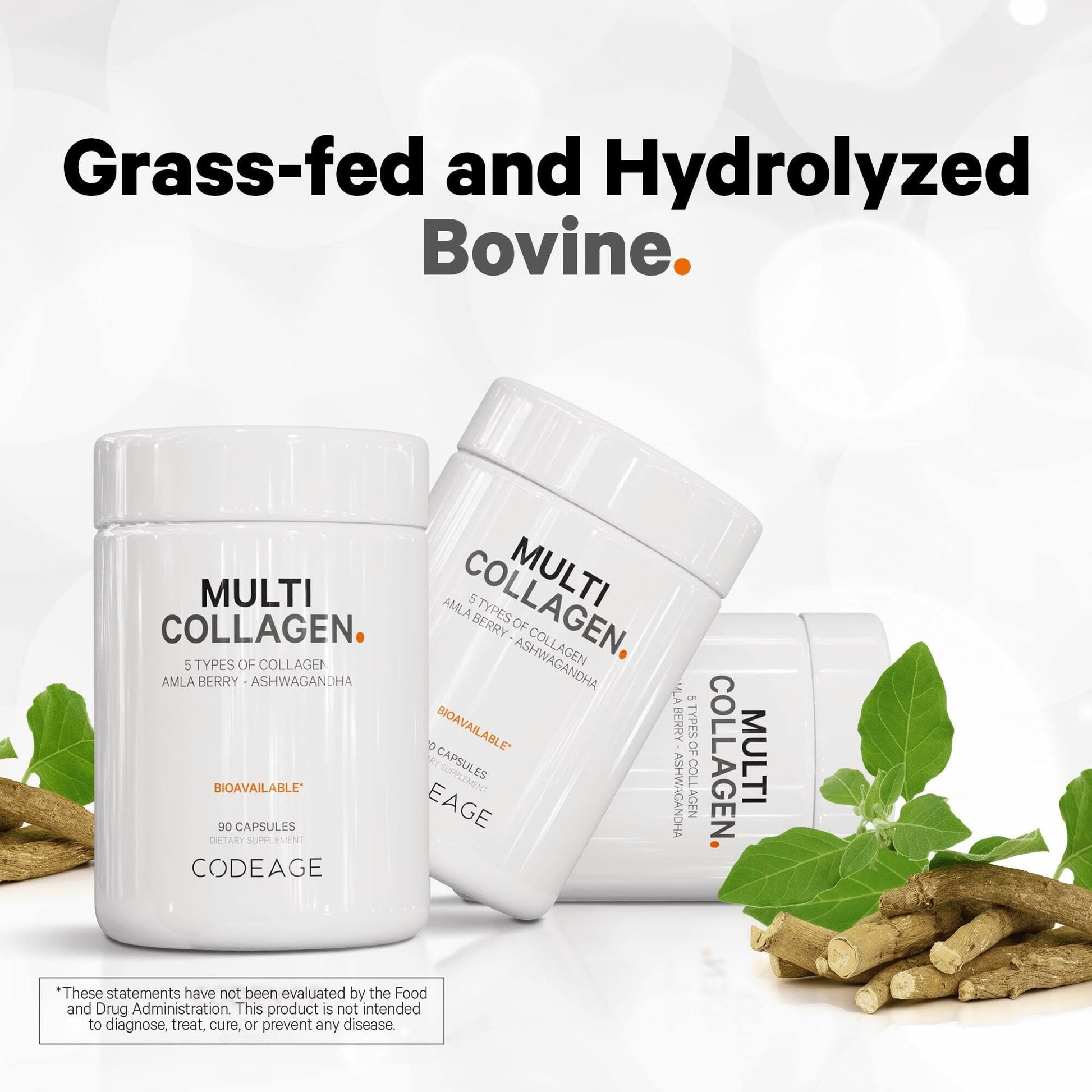 Codeage Multi Collagen Protein Capsules 5 Types, Ashwagandha Withania Somnifera & Organic Amla Berry + SBO Probiotic Blend 50 Billion CFU Bundle, Lactobacillus Plantarum, Bacillus Subtilis, Non-GMO CodeageAu supplements