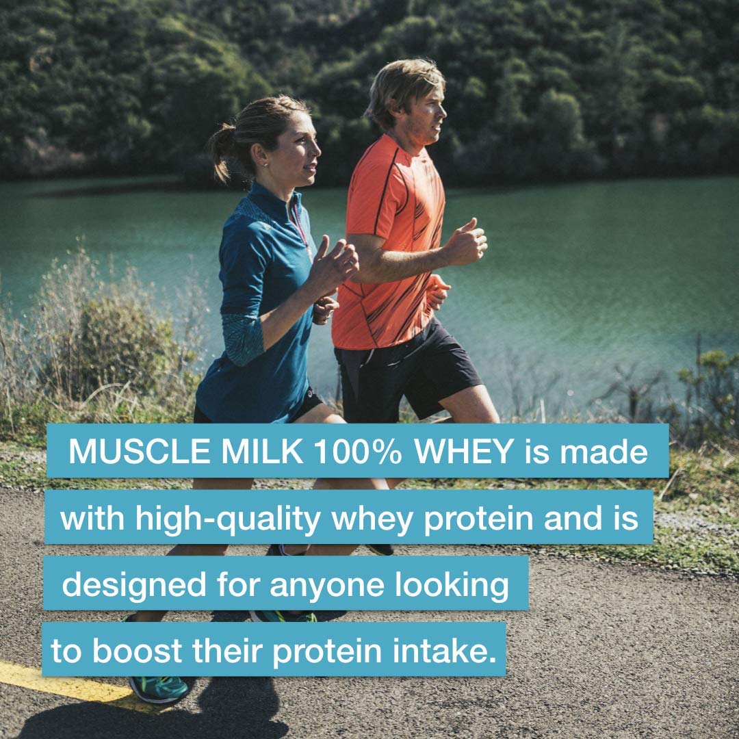 Muscle Milk 100% Whey With Probiotics Protein Powder, Chocolate, 1.85 Pound, 23 Serving Muscle MilkUS supplements