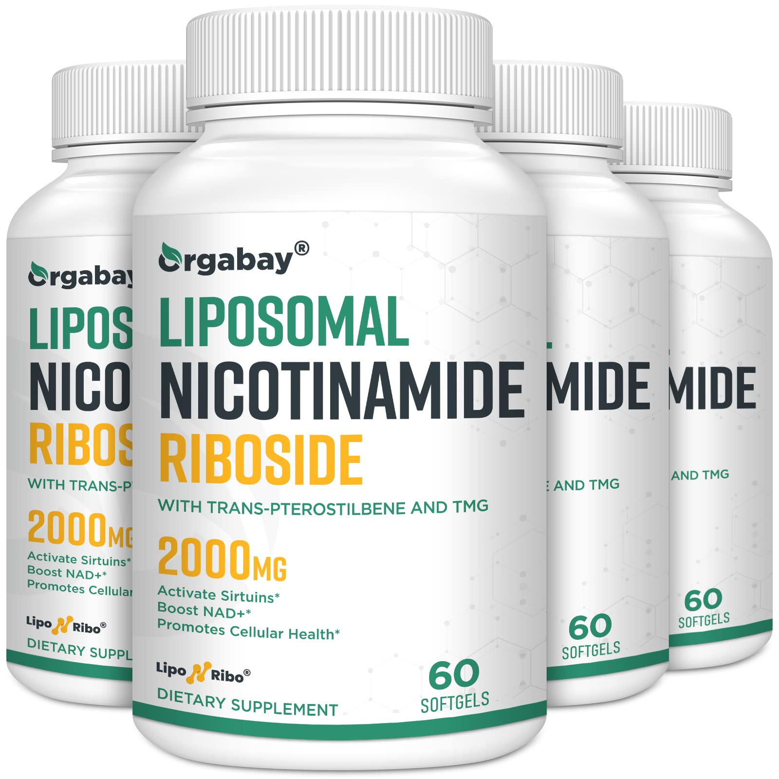Liposomal Nicotinamide Riboside 2000 MG with TMG and Pterostilbene, Similar to NMN Supplements Boost NAD+, Support Healthy Aging, 240 Count OrgabayAu supplements
