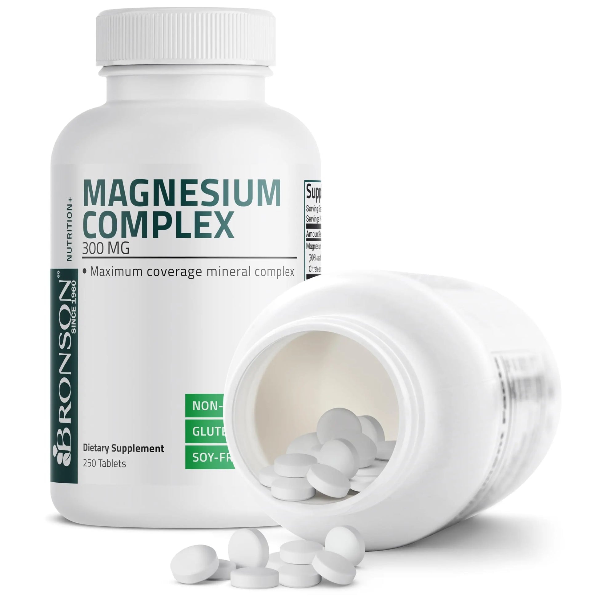 Bronson Triple Magnesium Complex Maximum Coverage 300mg - Non-GMO Formula, 250 Tablets Bronsonnz supplements