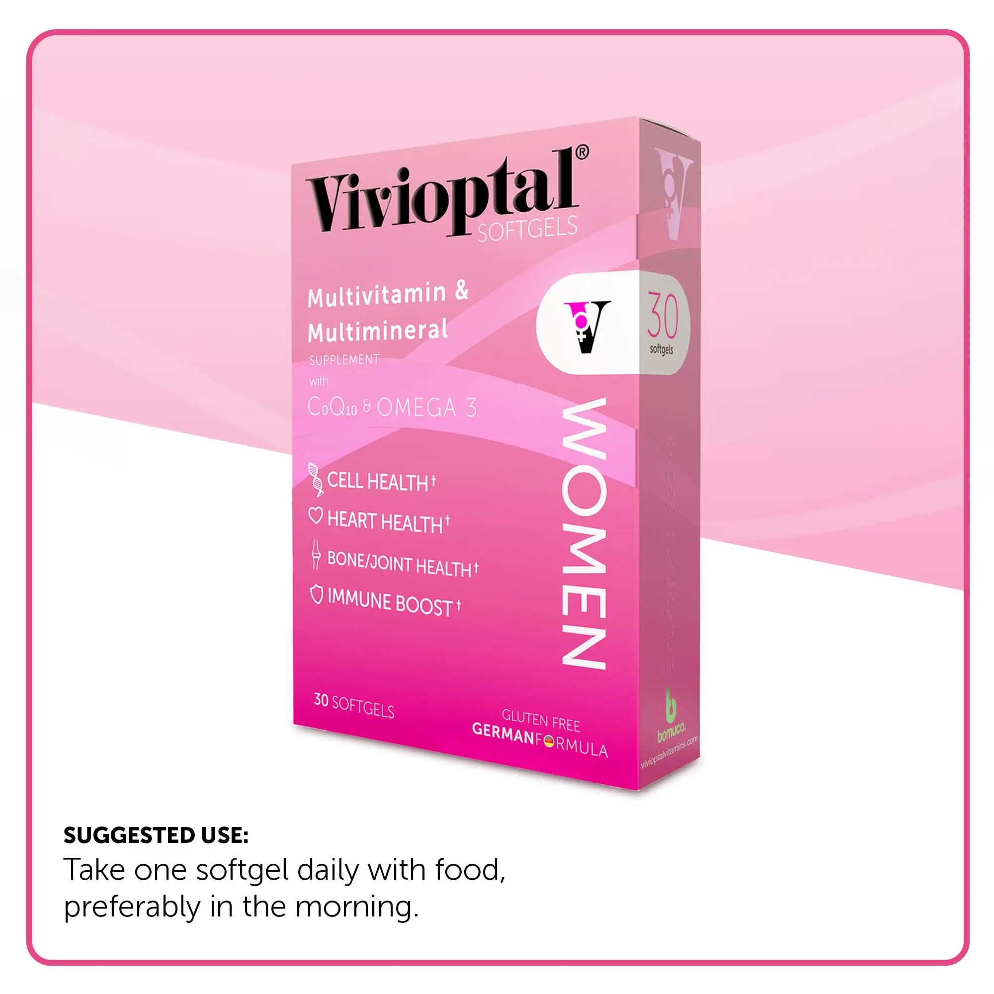Vivioptal Women, 30 Capsules, CoQ10 & Omega-3, Multivitamin & Multimineral, Gluten Free, German Formula Vivioptal VitaminsAu supplements