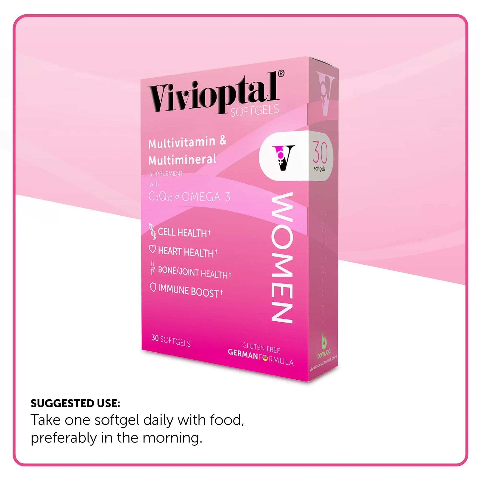 Vivioptal Women, 30 Capsules, CoQ10 & Omega-3, Multivitamin & Multimineral, Gluten Free, German Formula Vivioptal VitaminsAu supplements