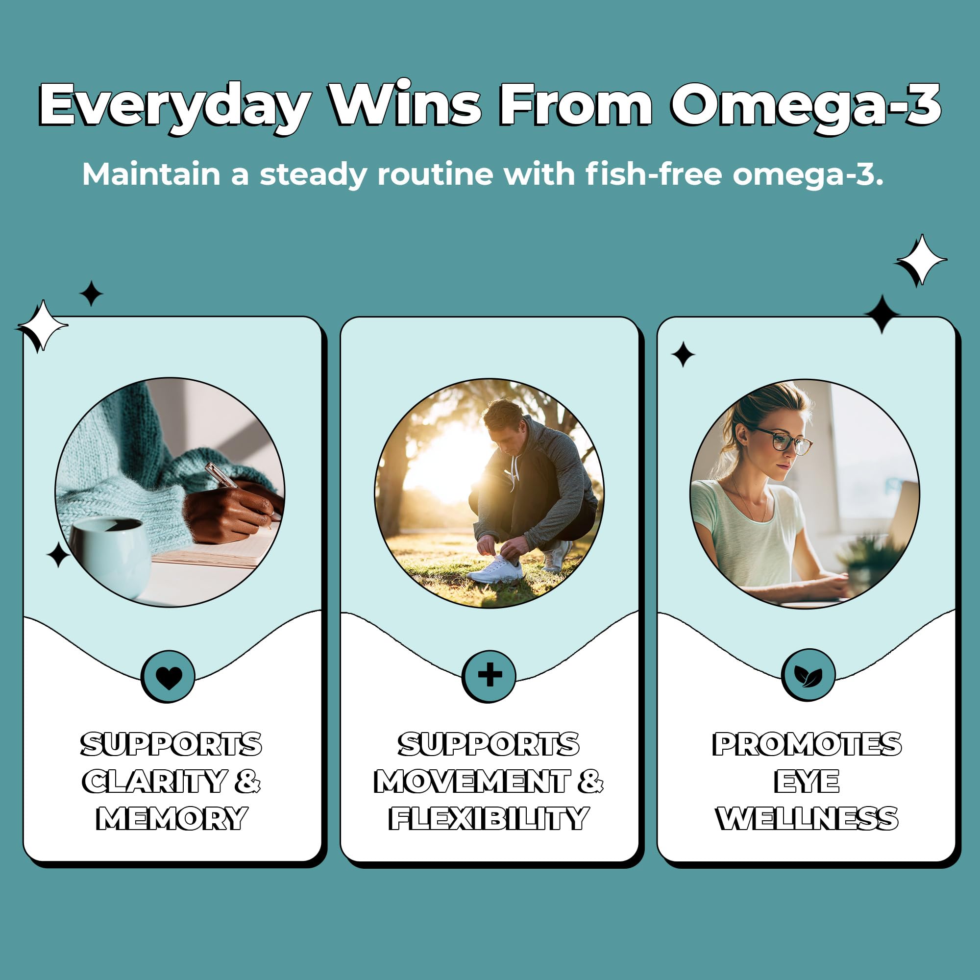 Future Kind Omega-3 Supplement for Clarity, Memory, and Mobility Comfort, 2 Months Supply of Citrus-Scented Softgels with EPA and DHA, Vegan Omega-3 Supplement from Algae, Carrageenan Free, 60 Count Future KindAu supplements
