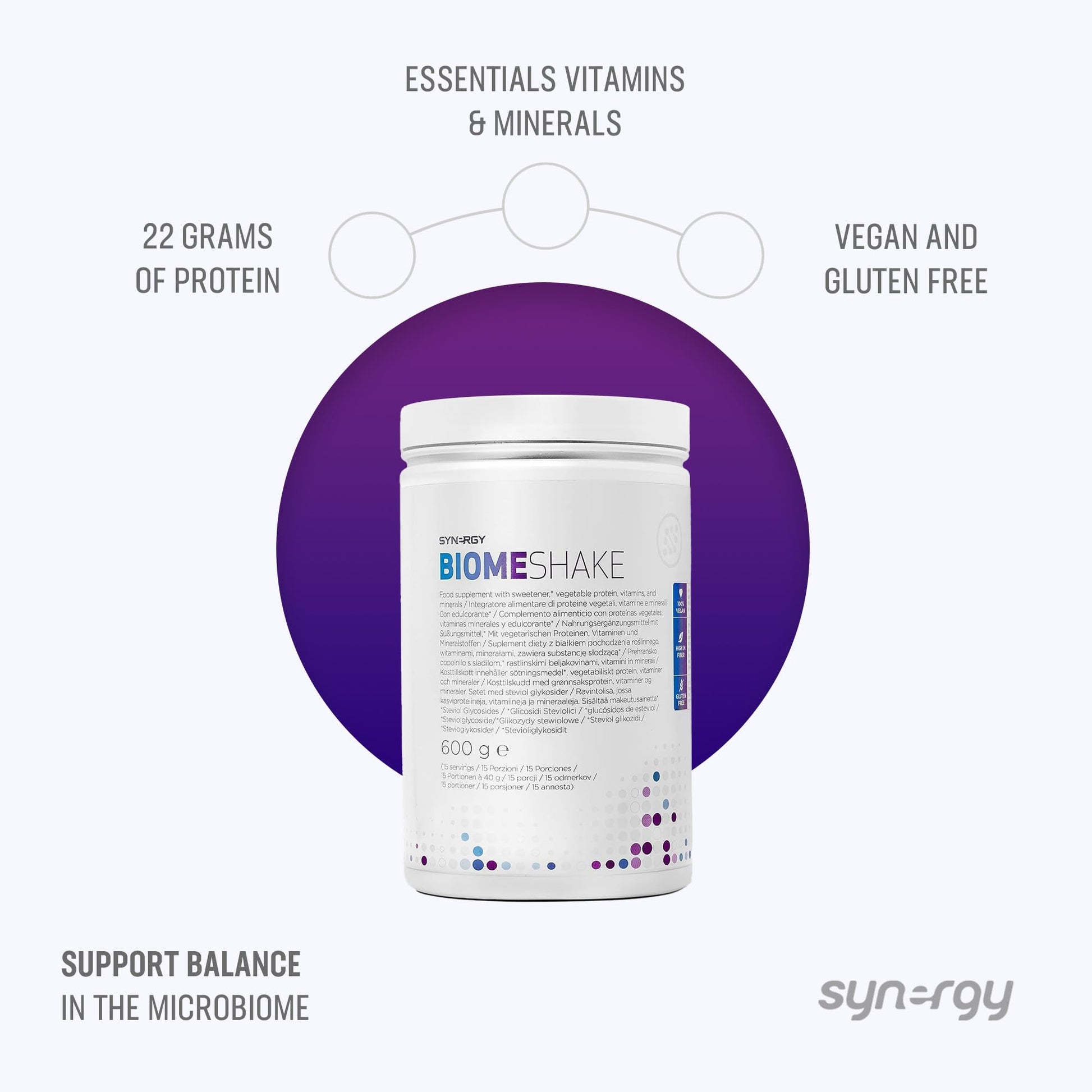 Synergy Worldwide Biome Shake 600 g | 22g Protein Powder Supplement | High in nutrients, Vitamins and Minerals Synergy WorldwideAu supplements
