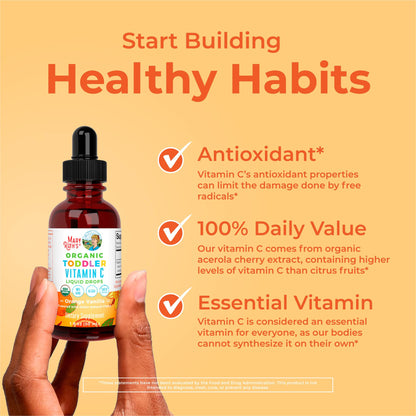 MARYRUTH'S Organic Toddler Vitamin C Drops for Immunity | Ages 1-3 Years | 15 mg Per Serving | Vitamin C for Immune Support & Overall Health | Vegan | Sugar Free MARYRUTH'SUS supplements