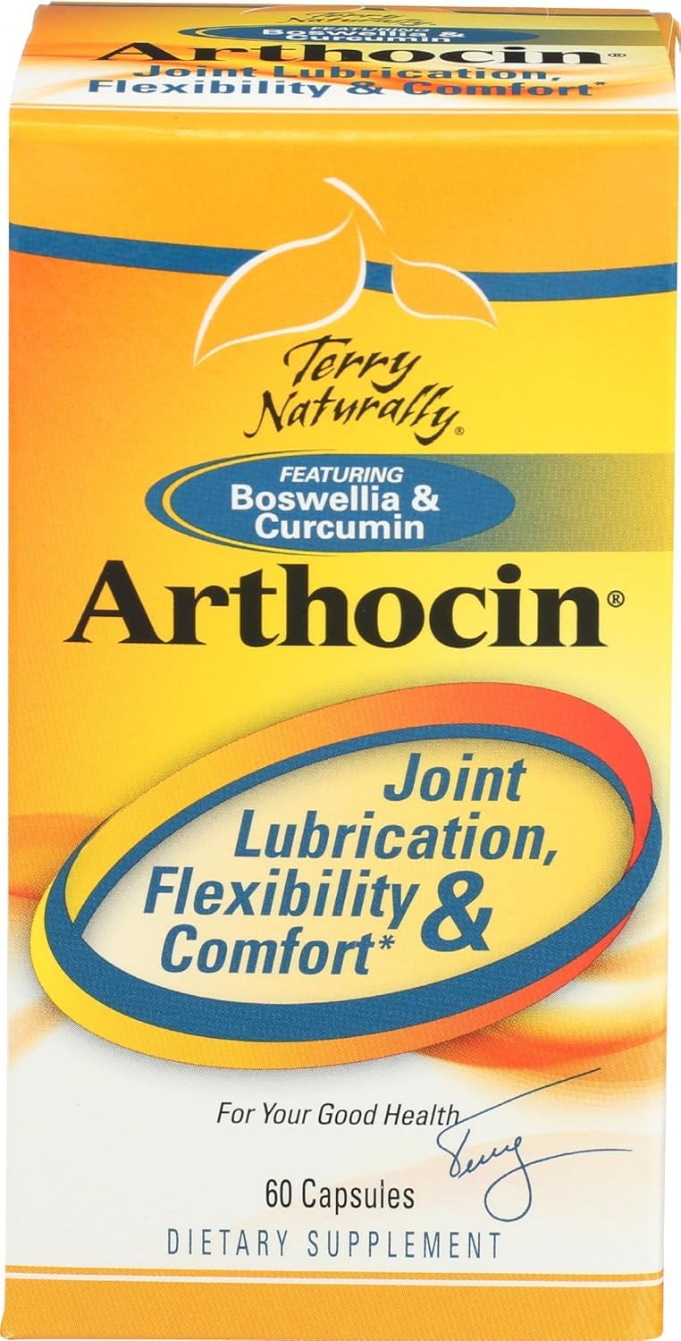 Terry Naturally Arthocin - Boswellia Serrata Capsules with Devil's Claw & Curcumin - Supplement to Support Joint & Spine Health - Herbal Supplement Aids Comfort & Absorption - 60 Capsules Terry NaturallyAu supplements