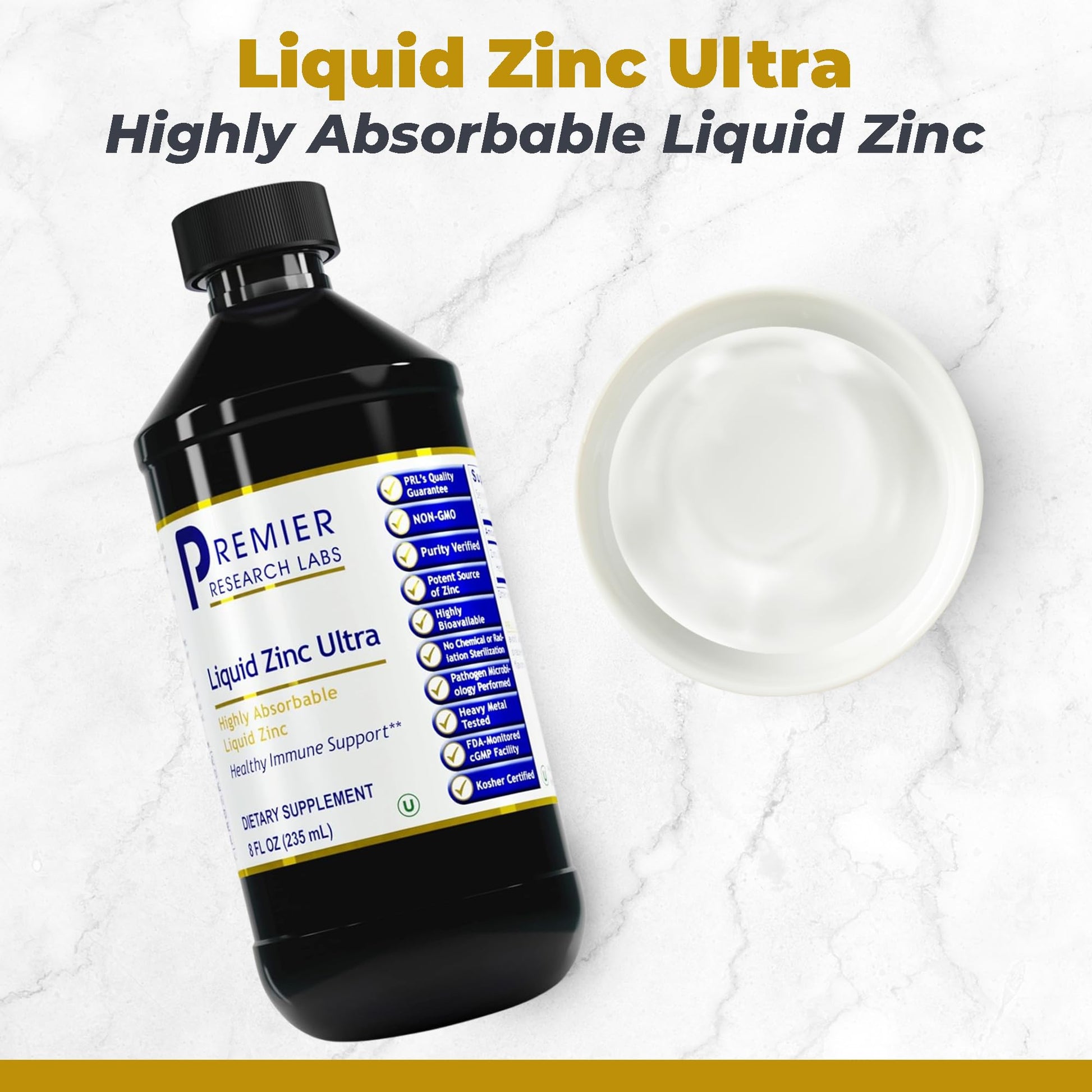 Premier Research Labs Liquid Zinc Ultra Supplement - for Immune Support & Well-Being for Adults & Kids - Highly Absorbable Drops - Used for Rapid Analysis of Zinc Status - 8 fl oz Premier Research LabsAu supplements