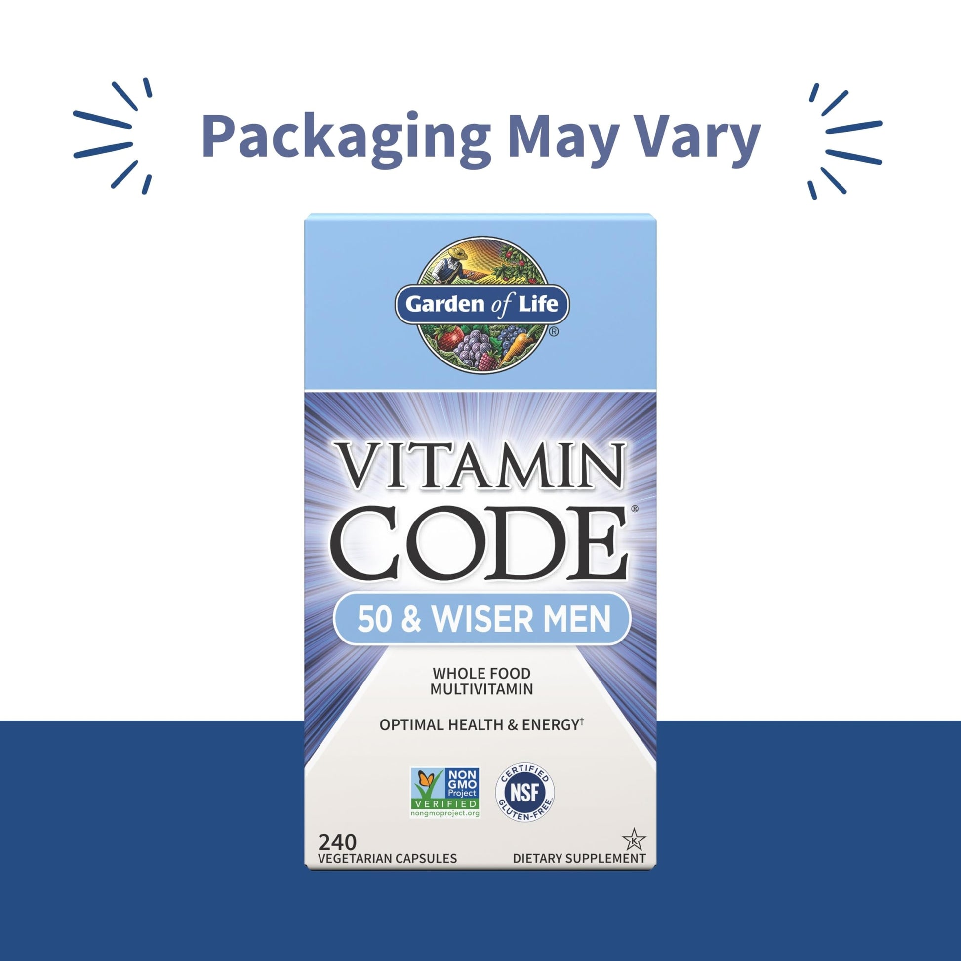 Garden of Life Multivitamin for Men - Vitamin Code 50 & Wiser Men's Raw Whole Food Vitamin Supplement with Probiotics Garden of LifeAu supplements