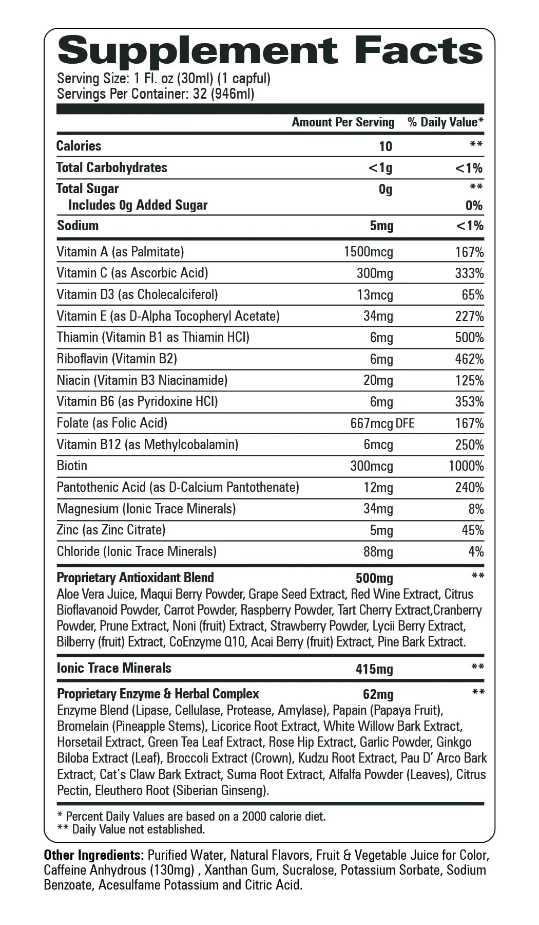 Liquid Vitamin Turbo Power Plus: 47 Vitamins, Enzymes, Vitamin D3, Vitamin A, Vitamin C, and Zinc for Men, Women, Teens, and Kids Turbo PowerAu supplements